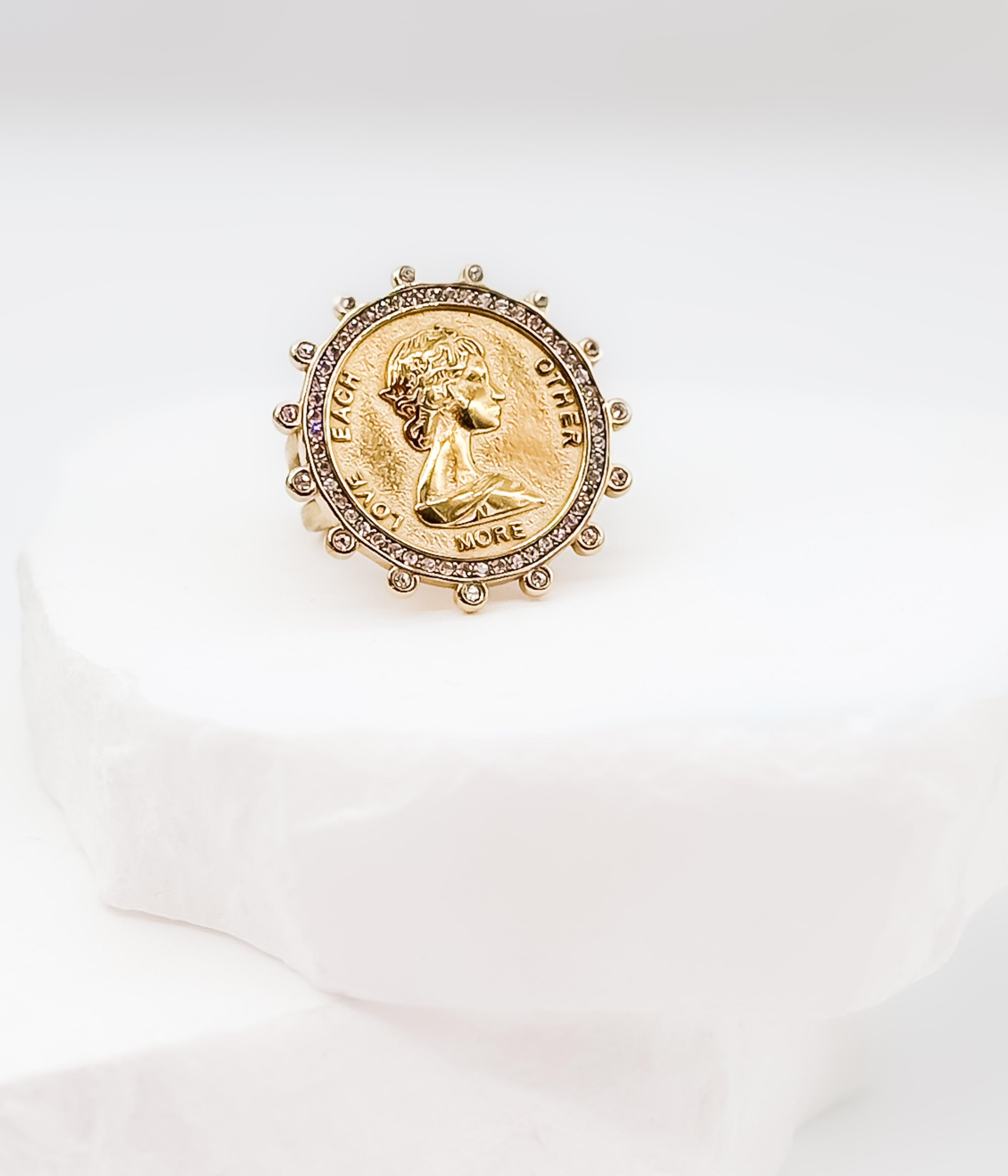 Gold Coin Statement Ring - Rural Haze