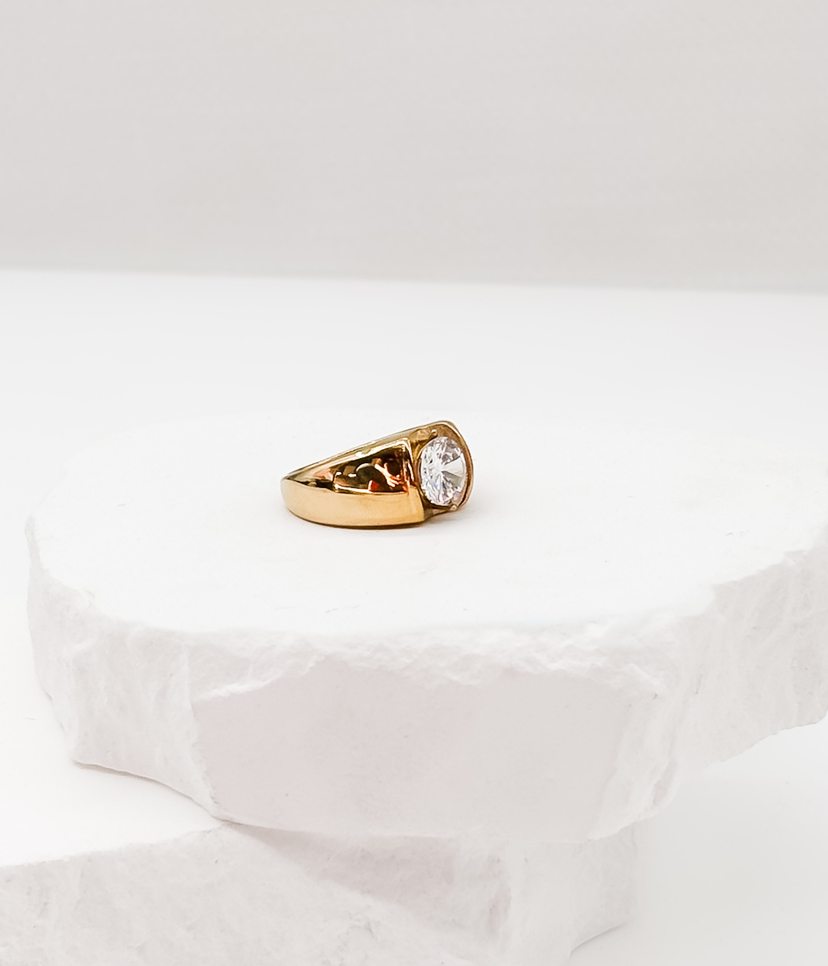 Gold Solitaire Statement Ring - Rural Haze