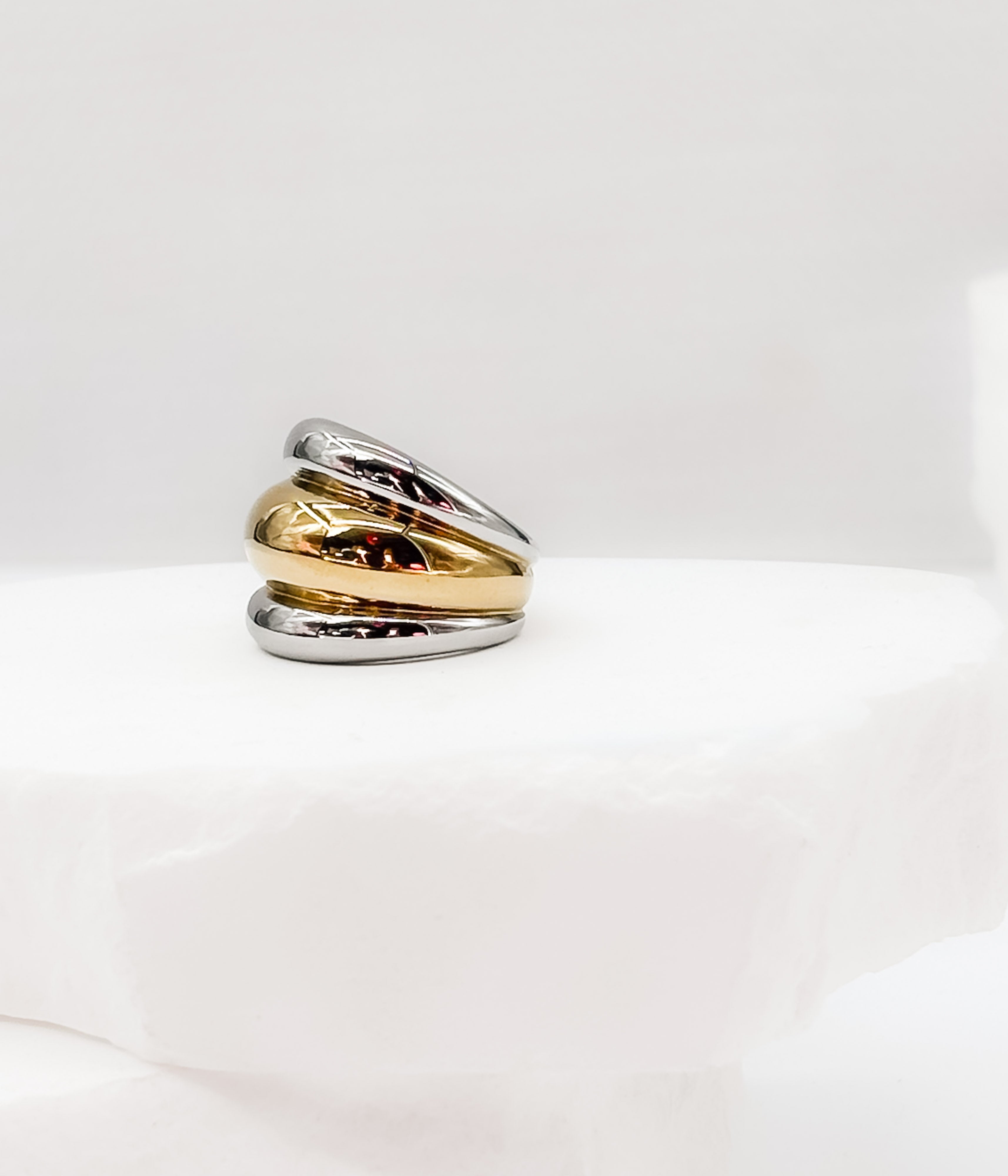 Chunky Mixed Metal Dome Ring - Rural Haze