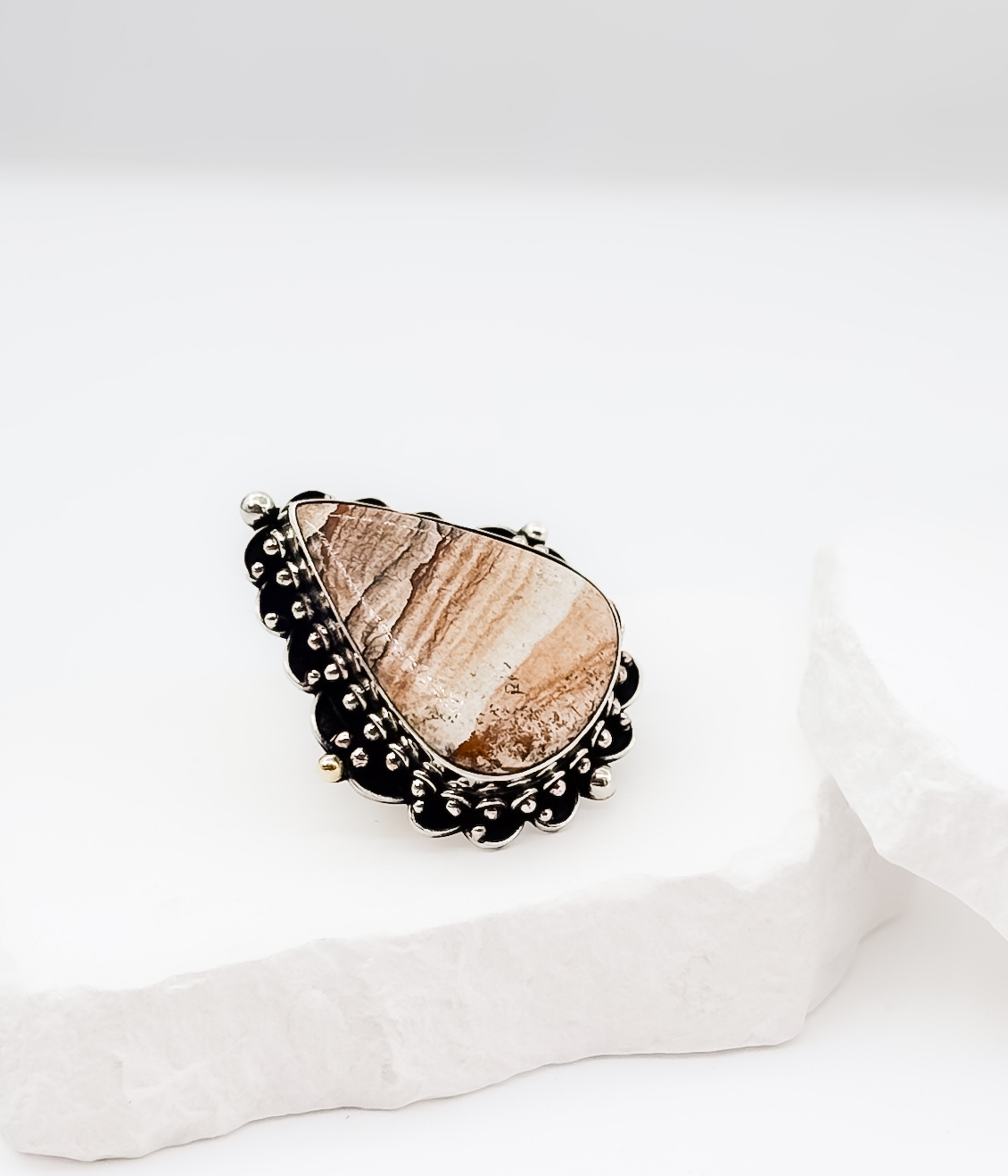 Extra Large Jasper Ring - Rural Haze