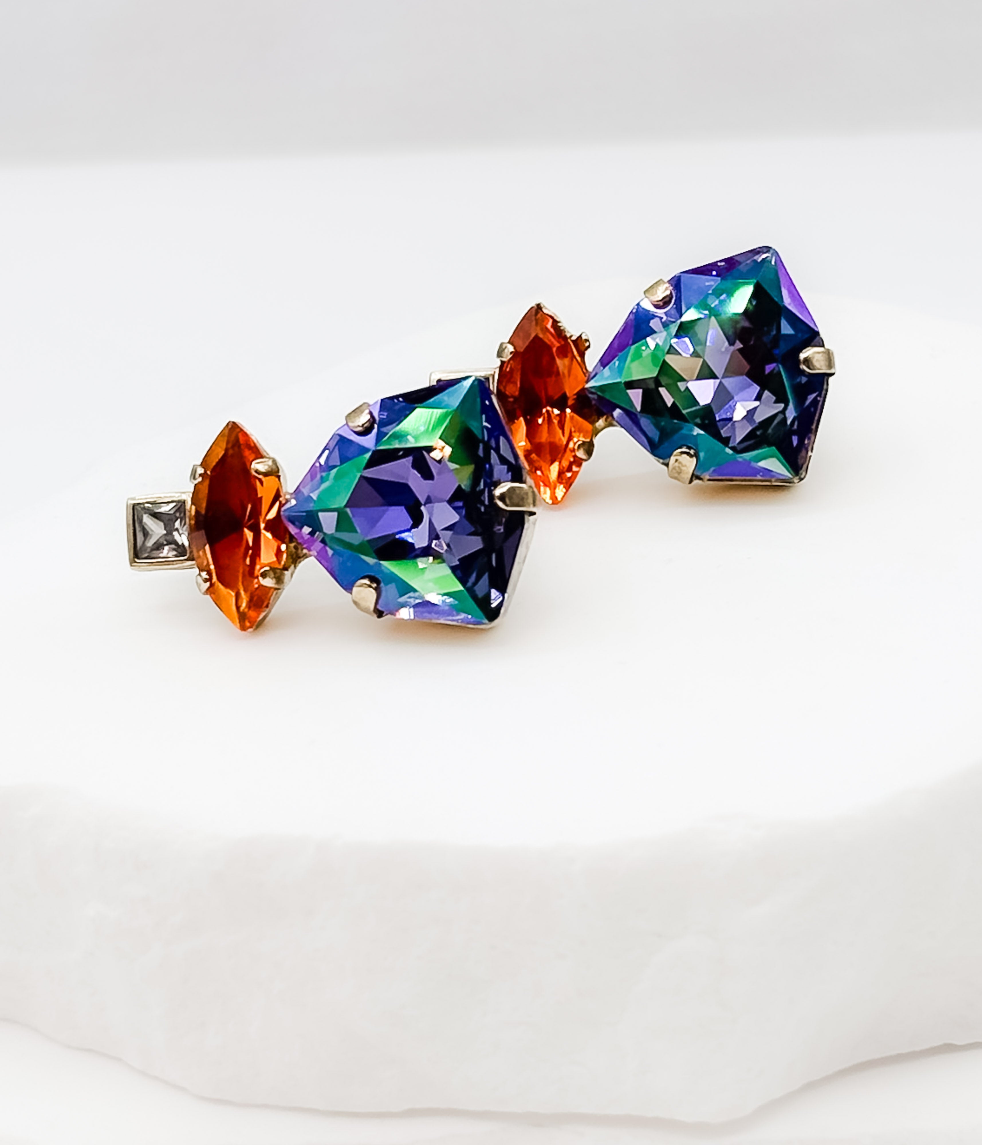 Multicolor Crystal Statement Ring - Rural Haze