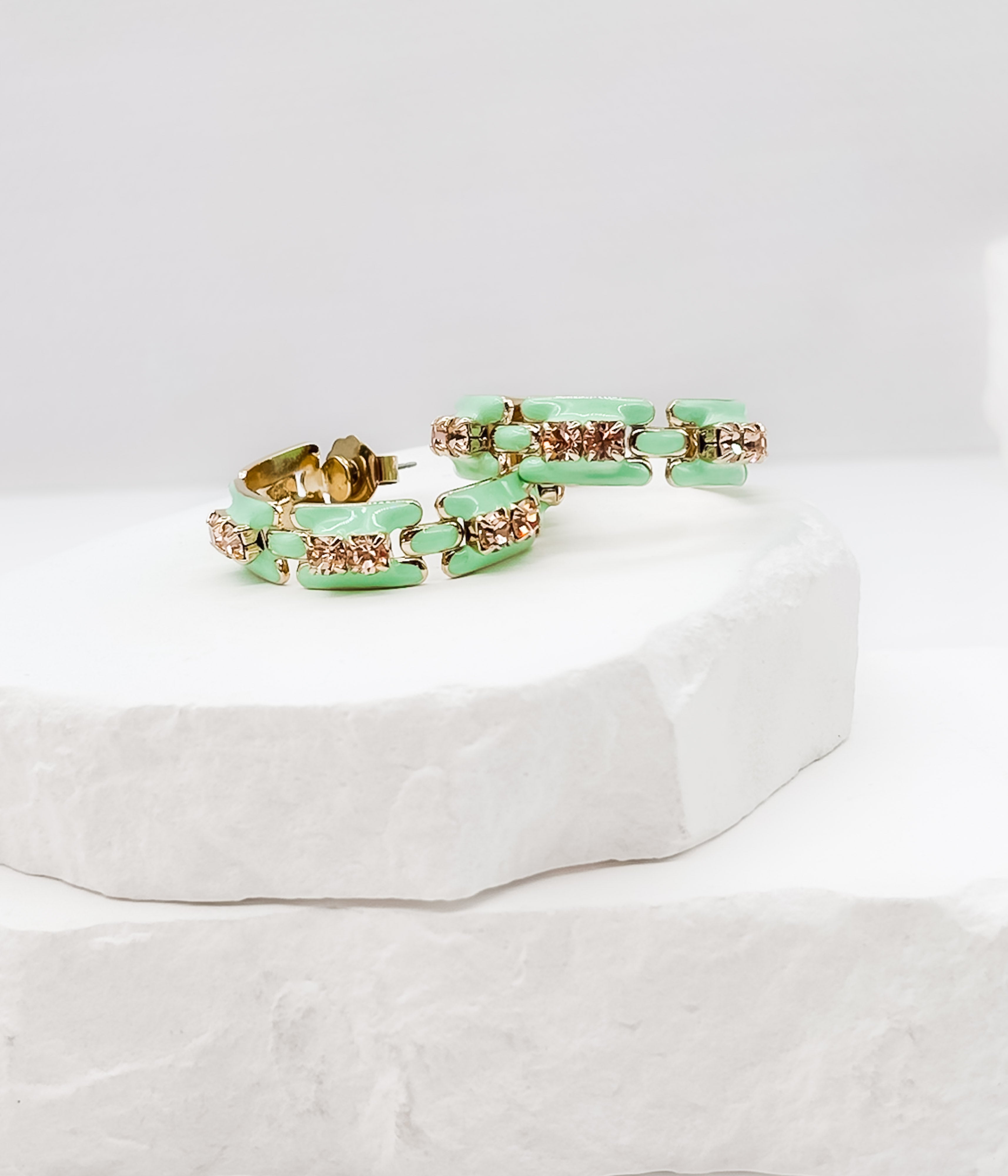 Hilary Hoops in Mint - Rural Haze