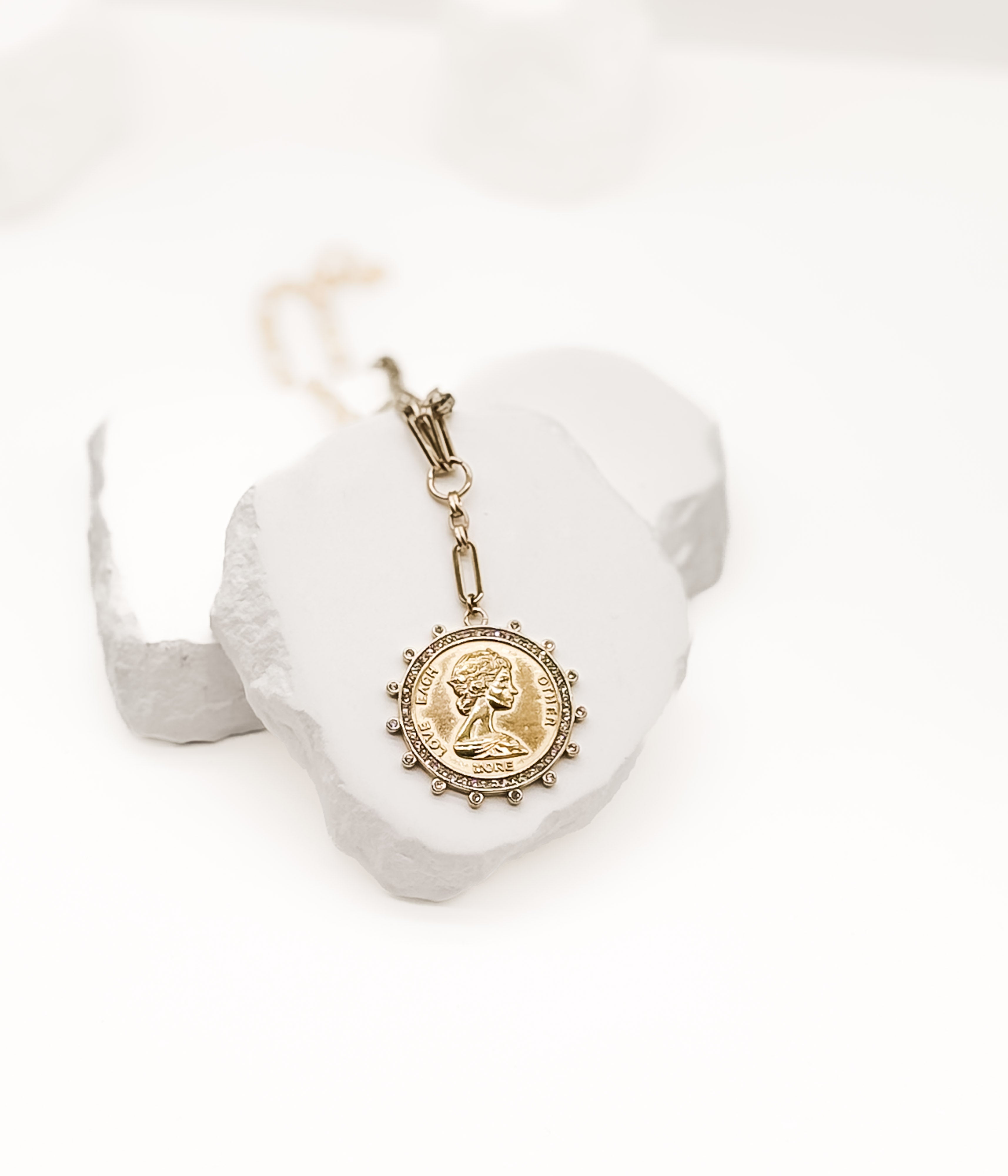 Gold Coin Link Necklace - Rural Haze