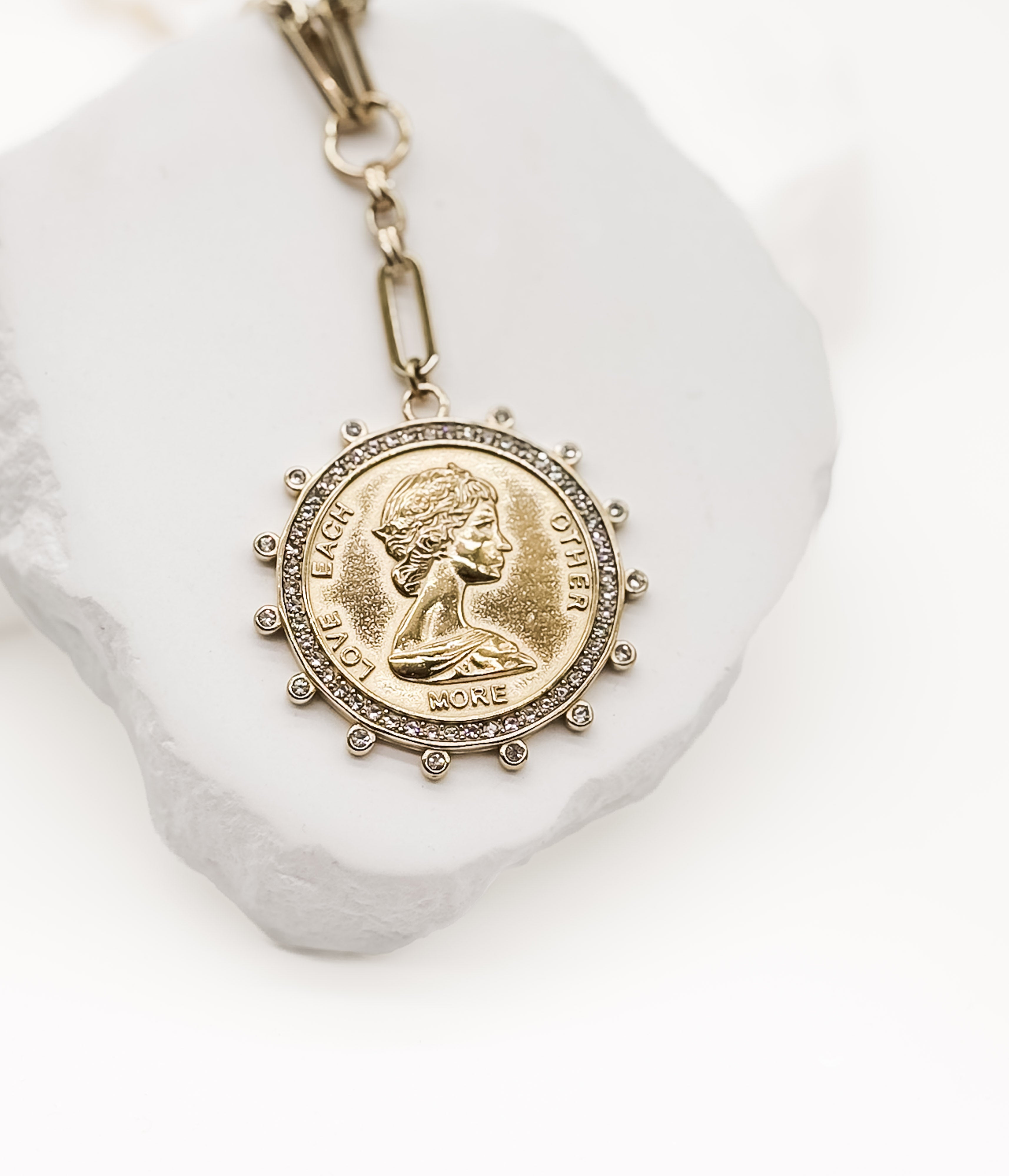 Gold Coin Link Necklace- Needs Photo