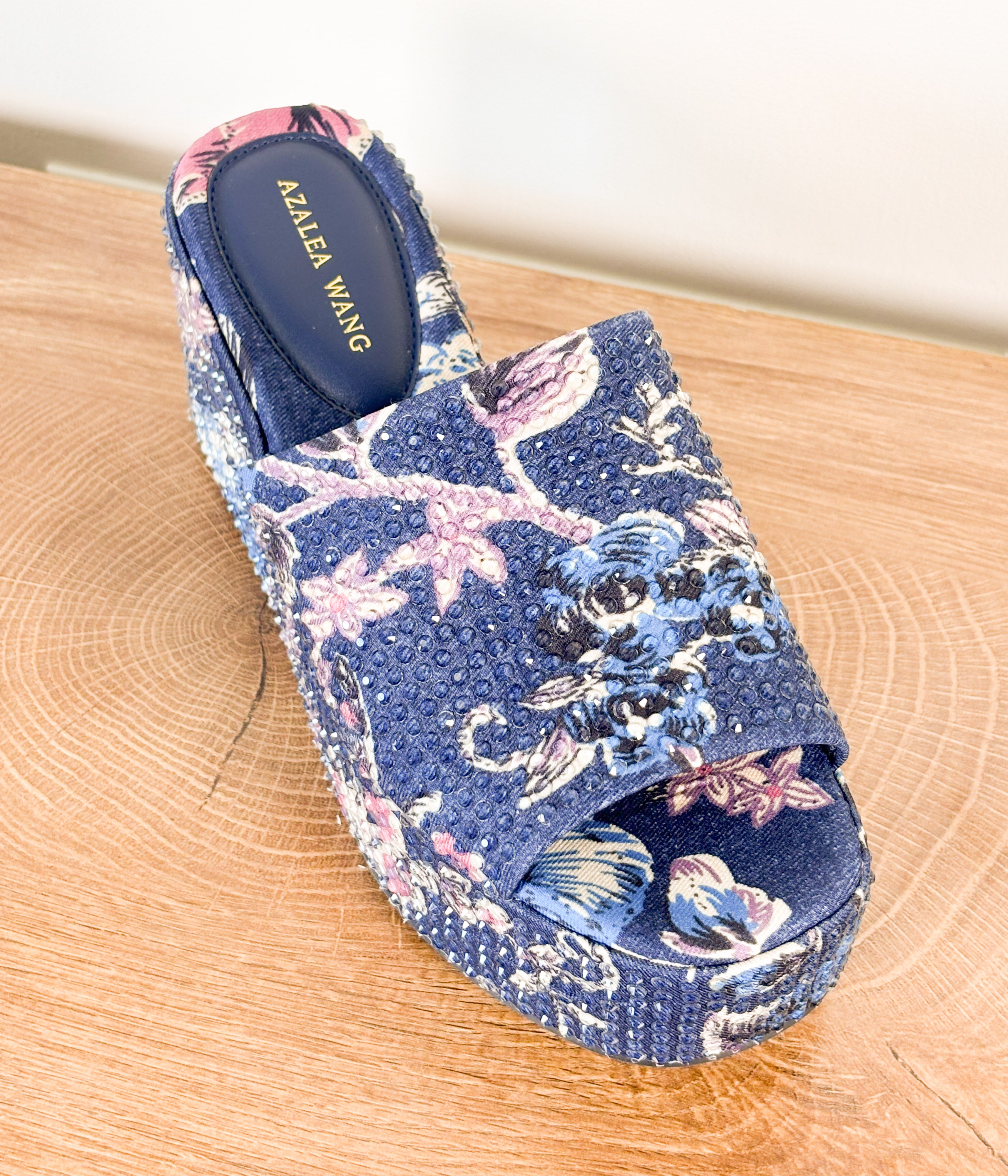 Rosalind Wedge Heel in Blue - Rural Haze