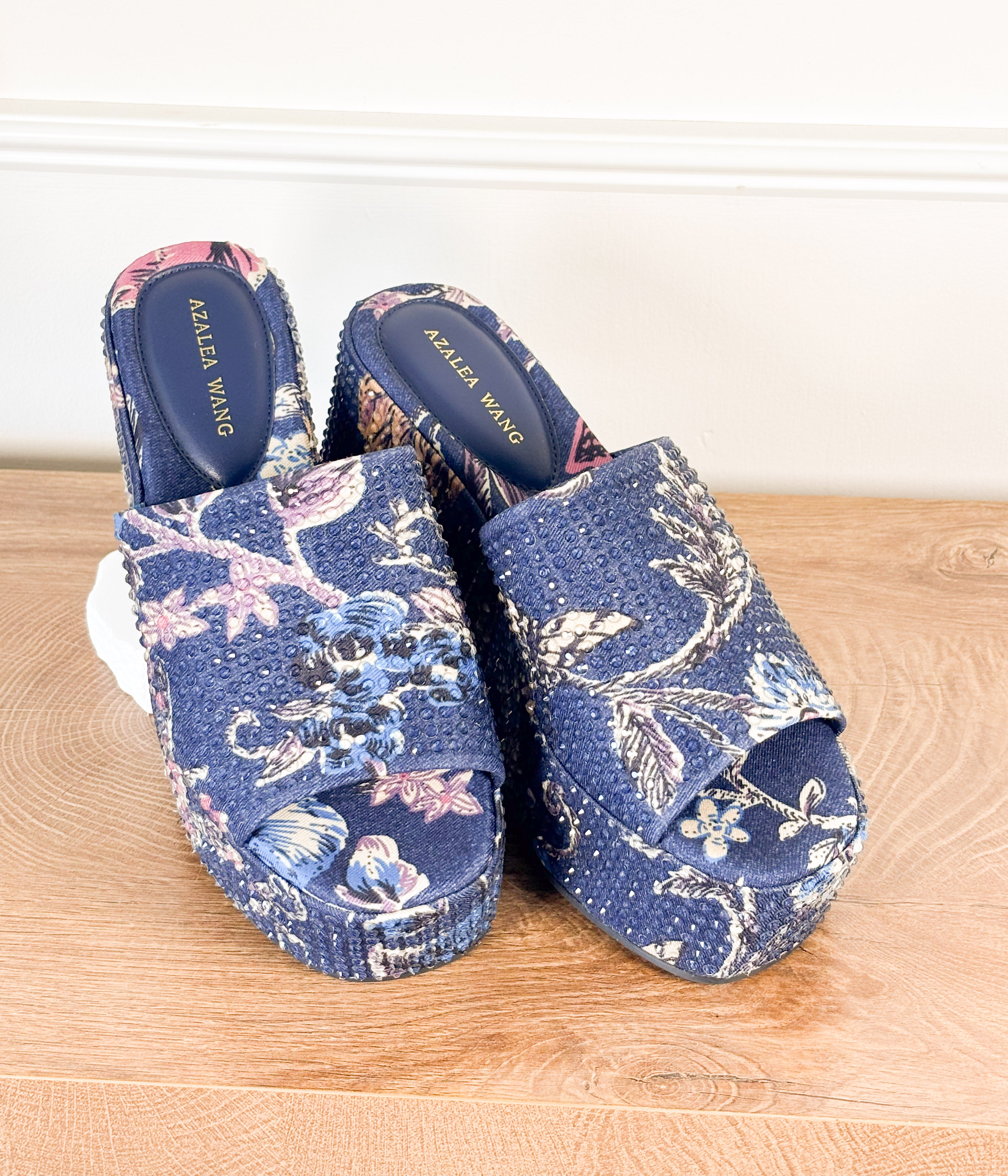 Azalea Wang Rosalind Wedge Heel in Blue