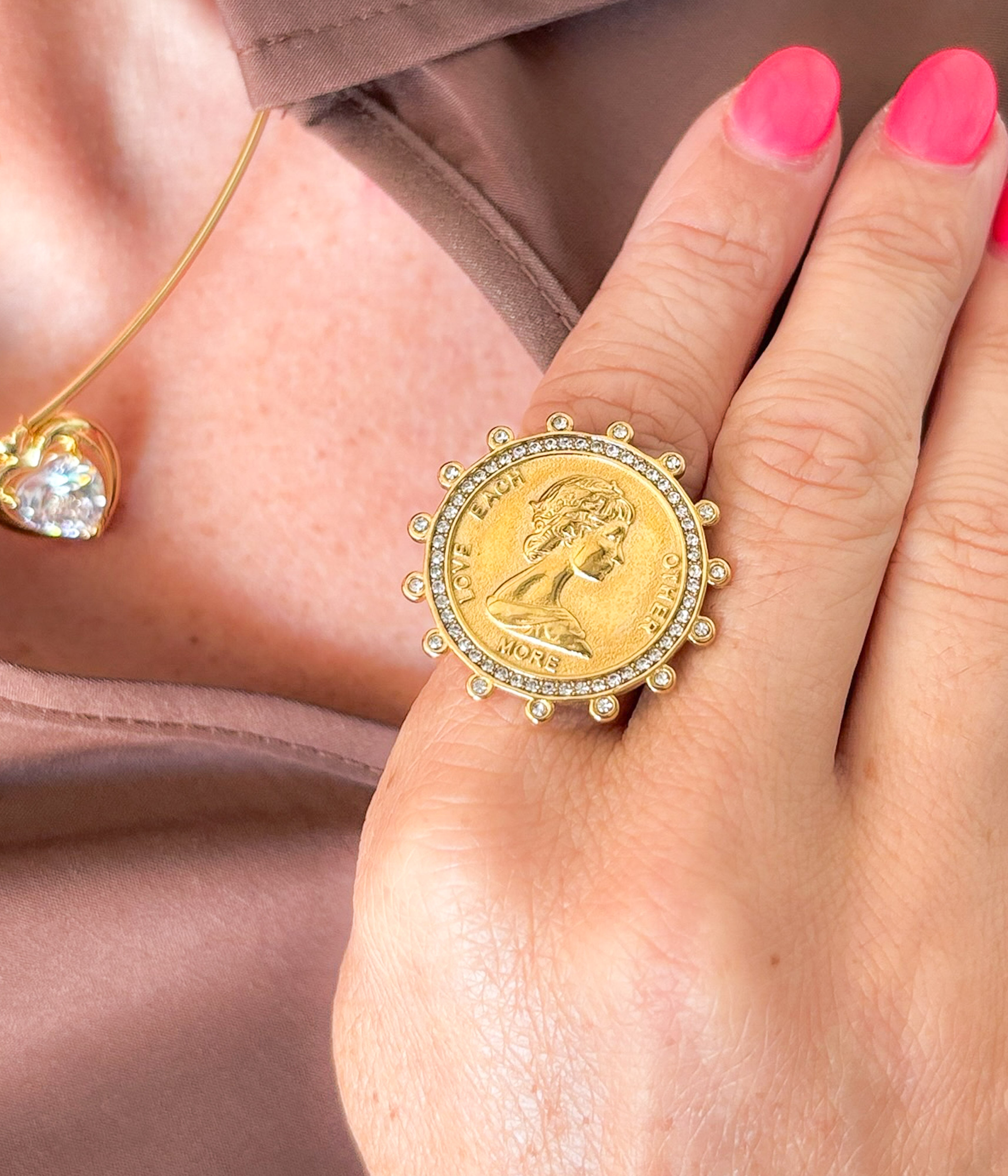 Gold Coin Statement Ring
