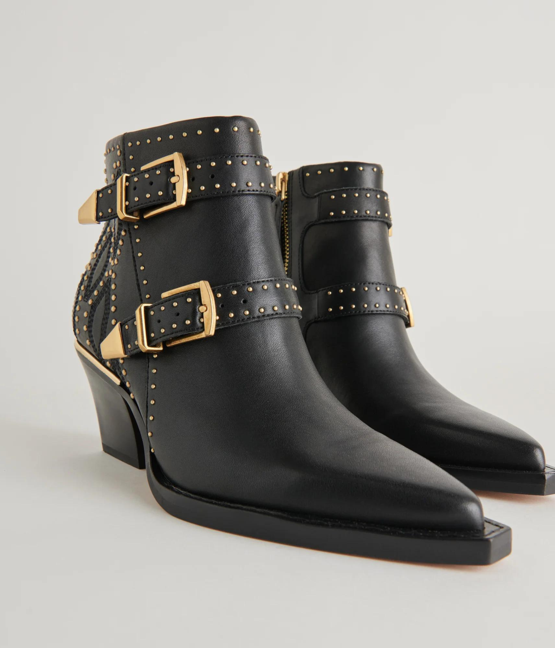 Ronnie Ankle Boot in Black and Gold