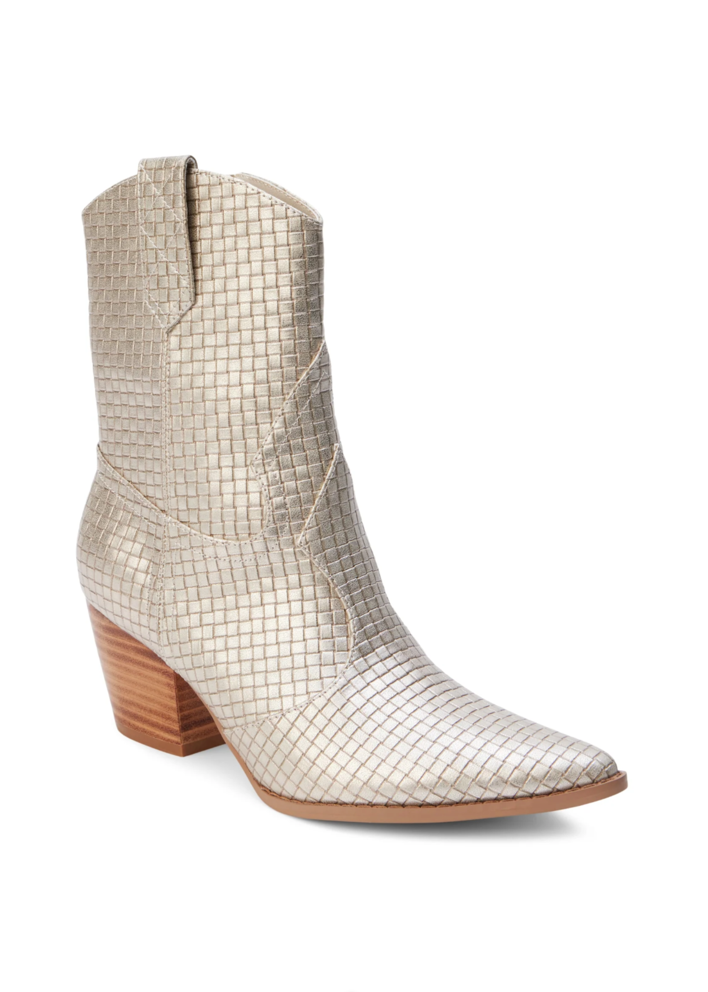 Bambi Ankle Boot in Gold Weave