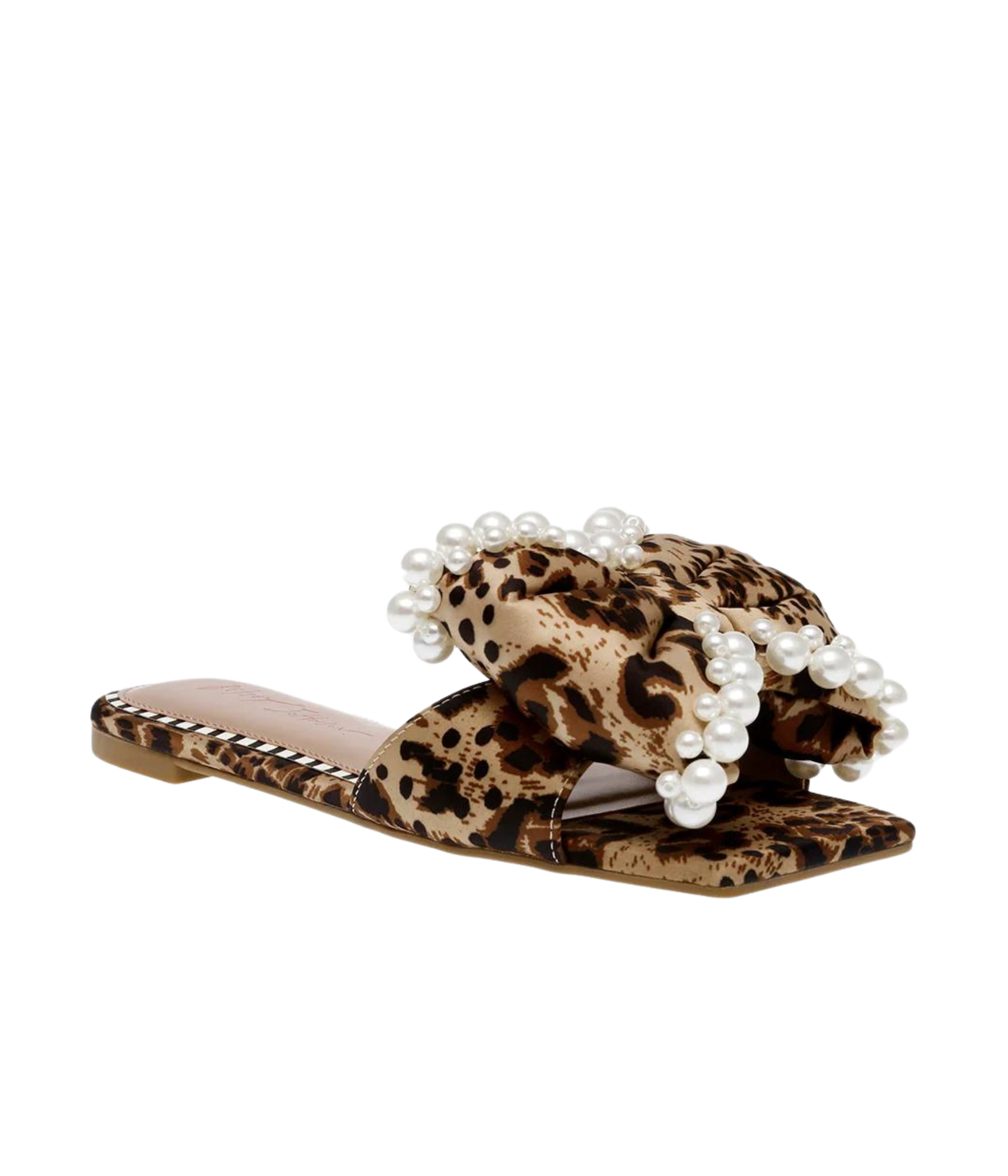 Liah Leopard Bow Sandals with Pearls