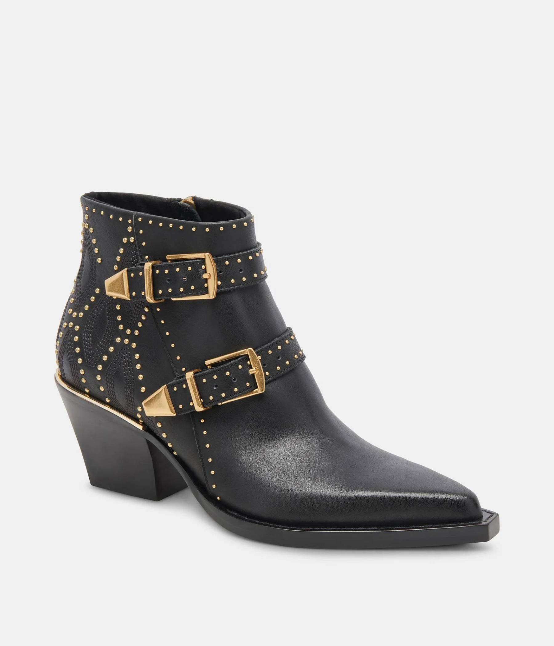 Ronnie Ankle Boot in Black and Gold