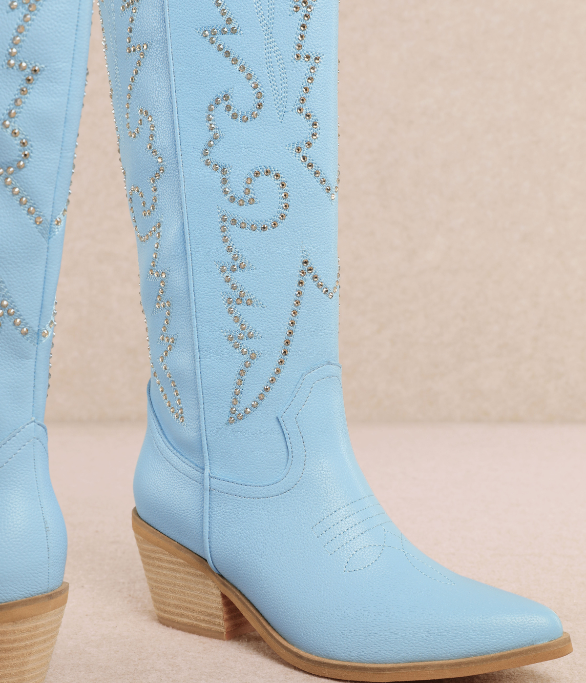 Lumira Rhinestone Boots in Blue