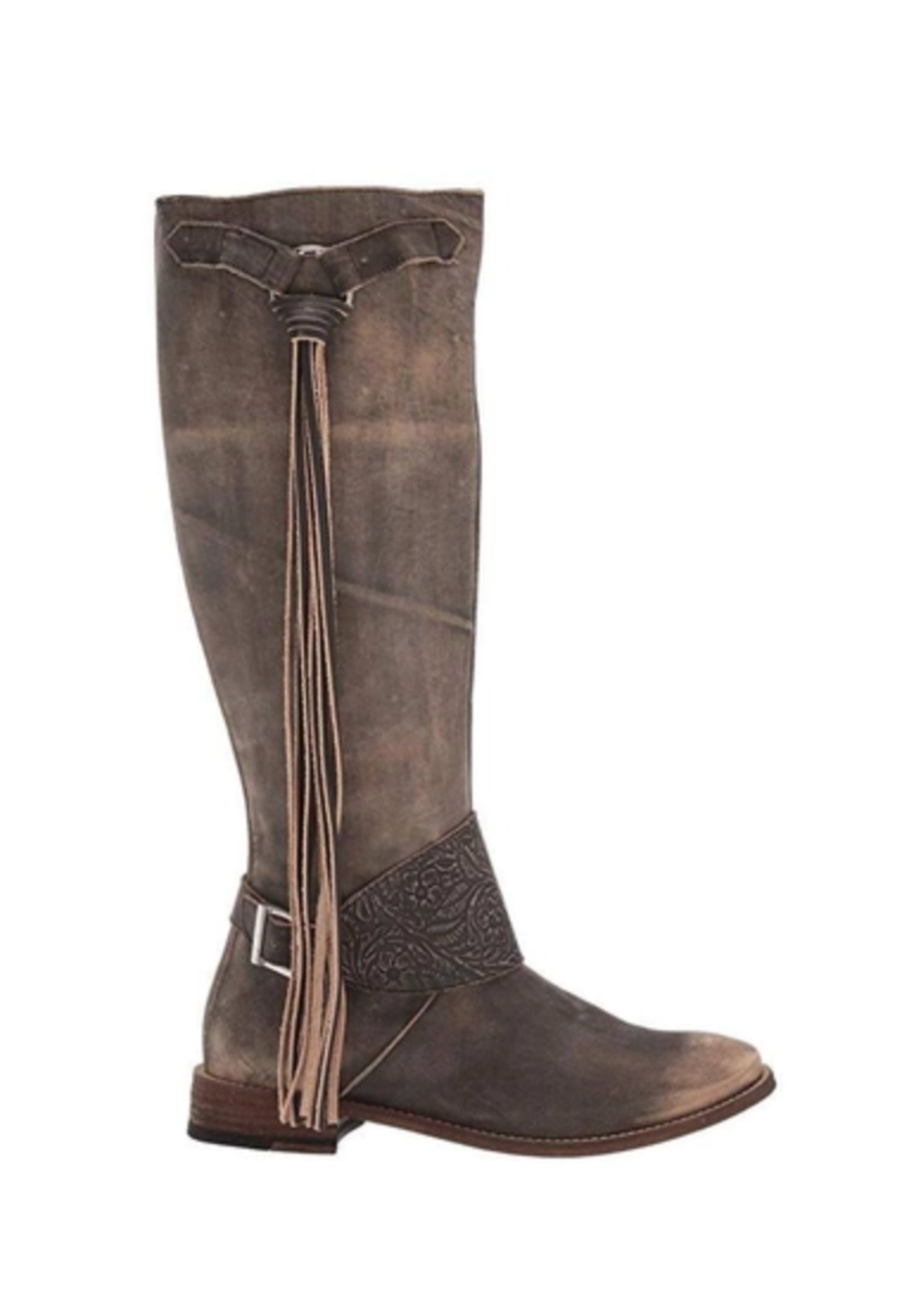Rainstorm Tall Tooled Boots in Charcoal