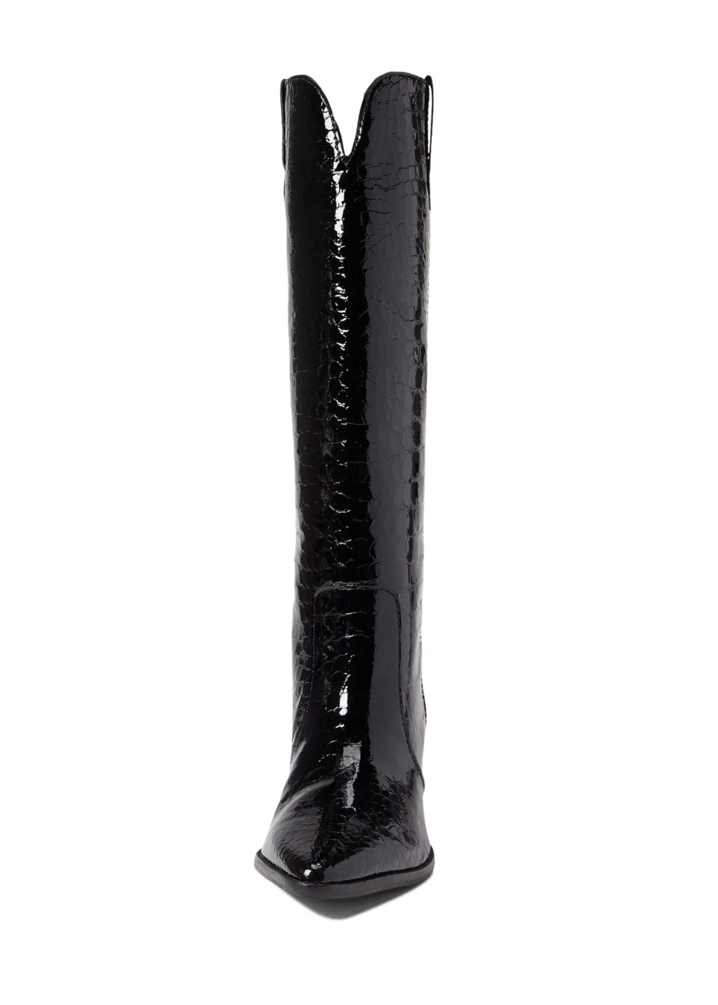 Stella Tall Boots in Black Croc