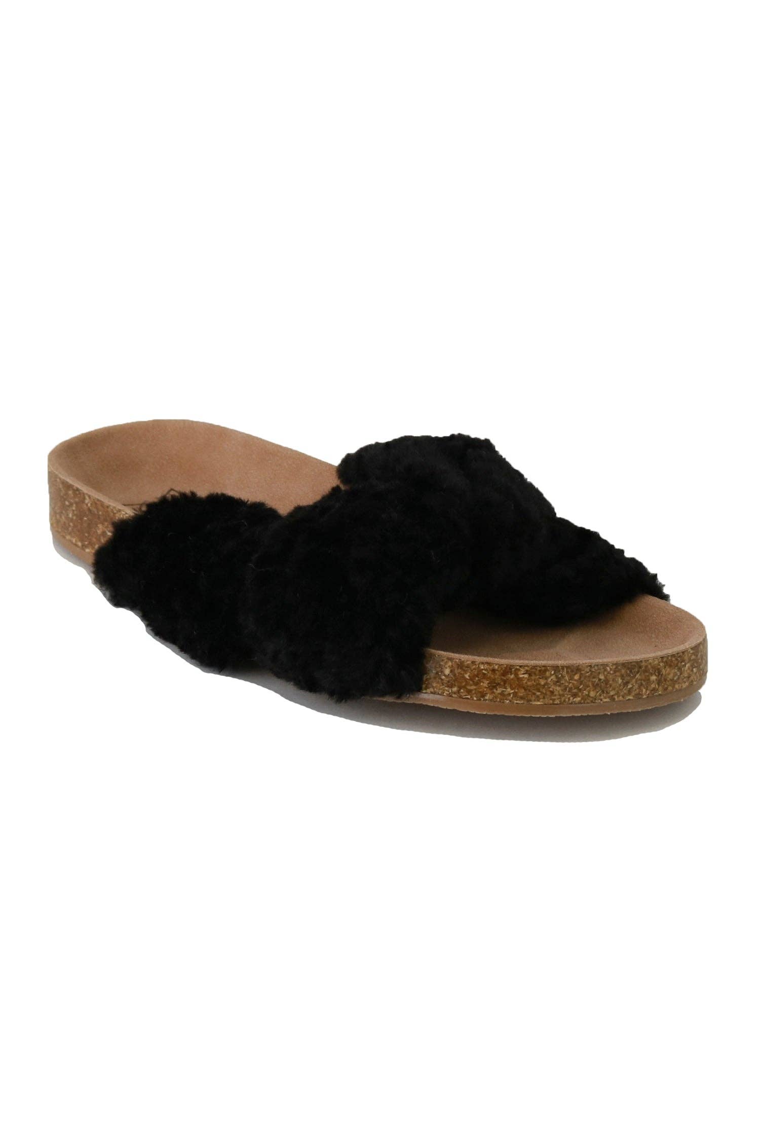 Aviana-06 Faux Shearling Slide Sandals: Beige / B RUN (12 Pairs) - Rural Haze