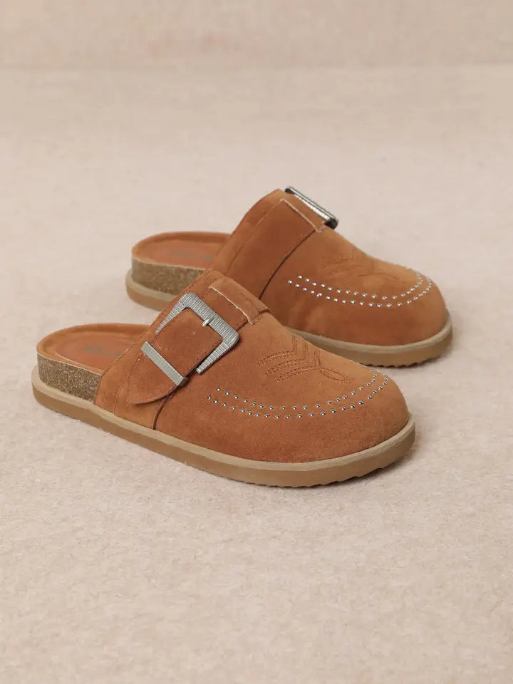 Josephine Western Mule in Tan