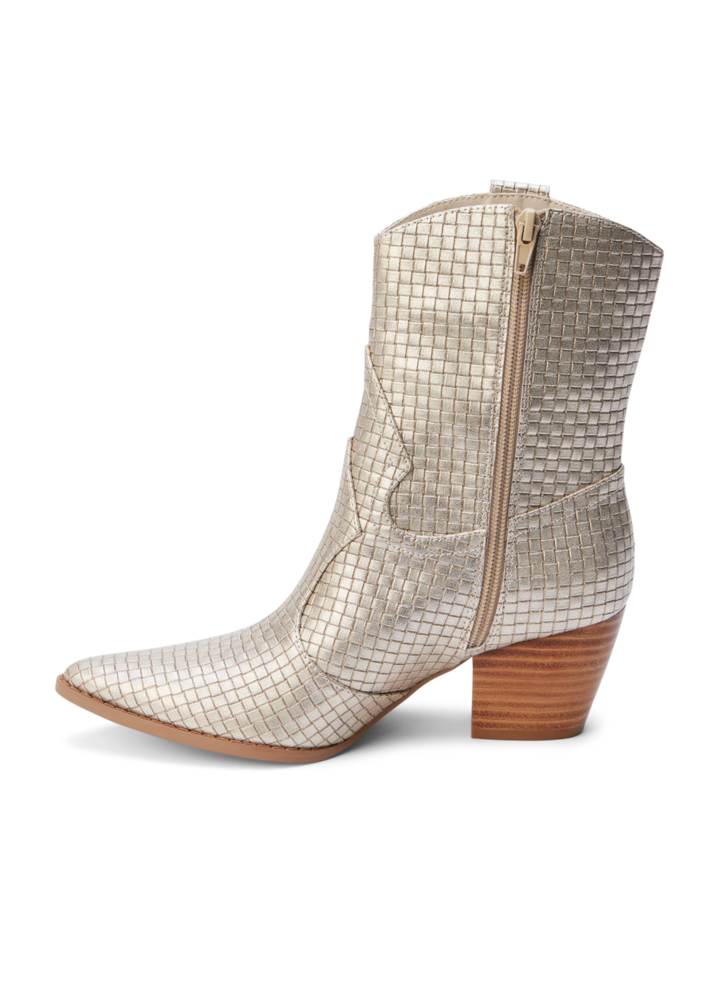 Bambi Ankle Boot in Gold Weave