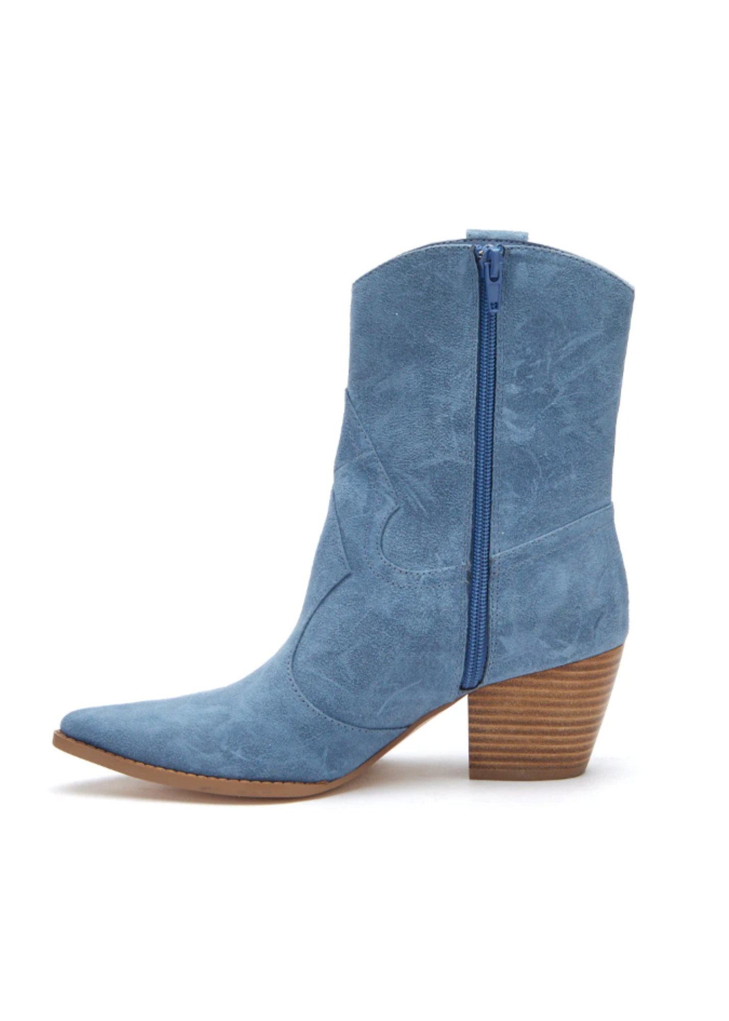 Bambi Ankle Boot in Blue Suede