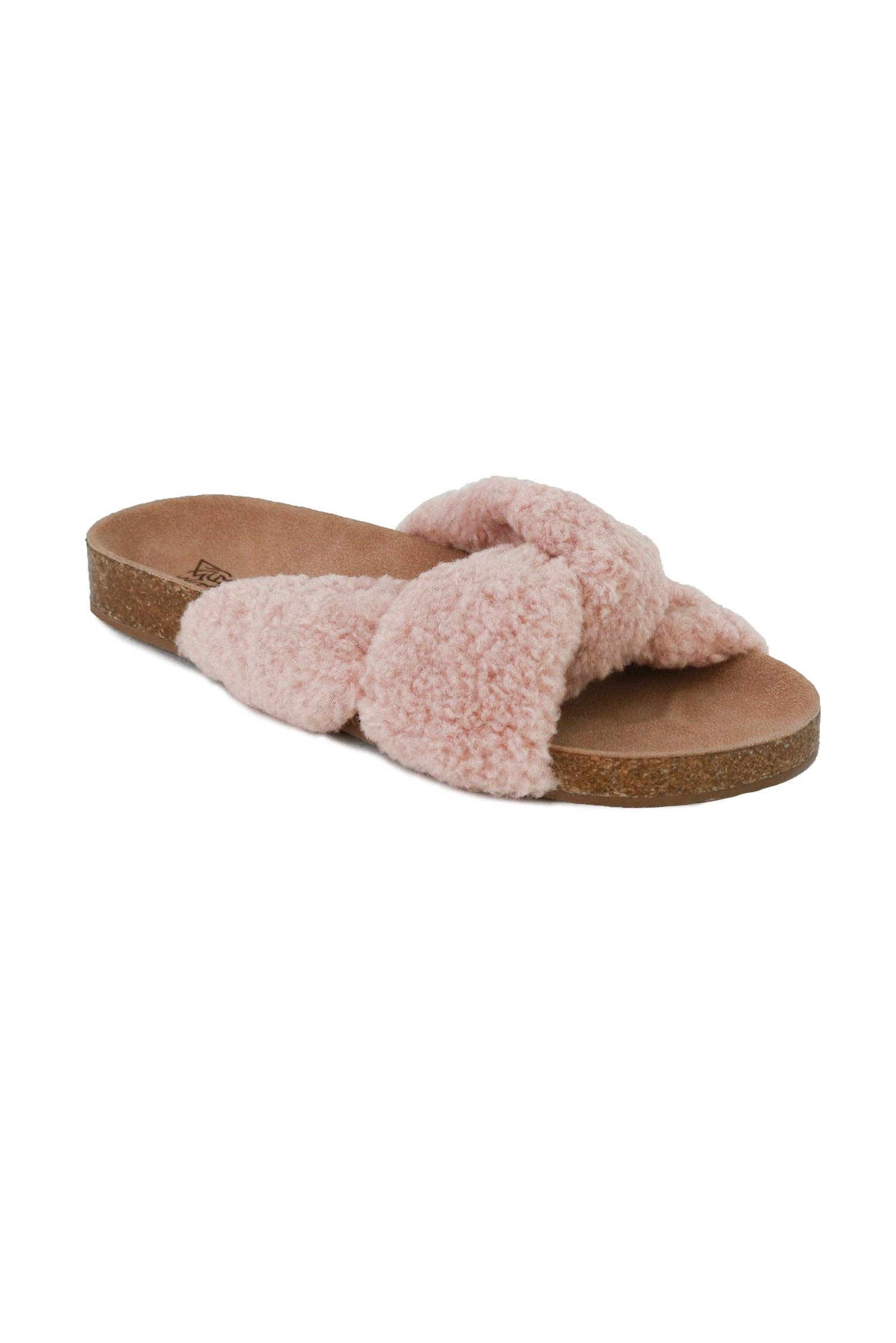 Aviana-06 Faux Shearling Slide Sandals: Beige / B RUN (12 Pairs) - Rural Haze