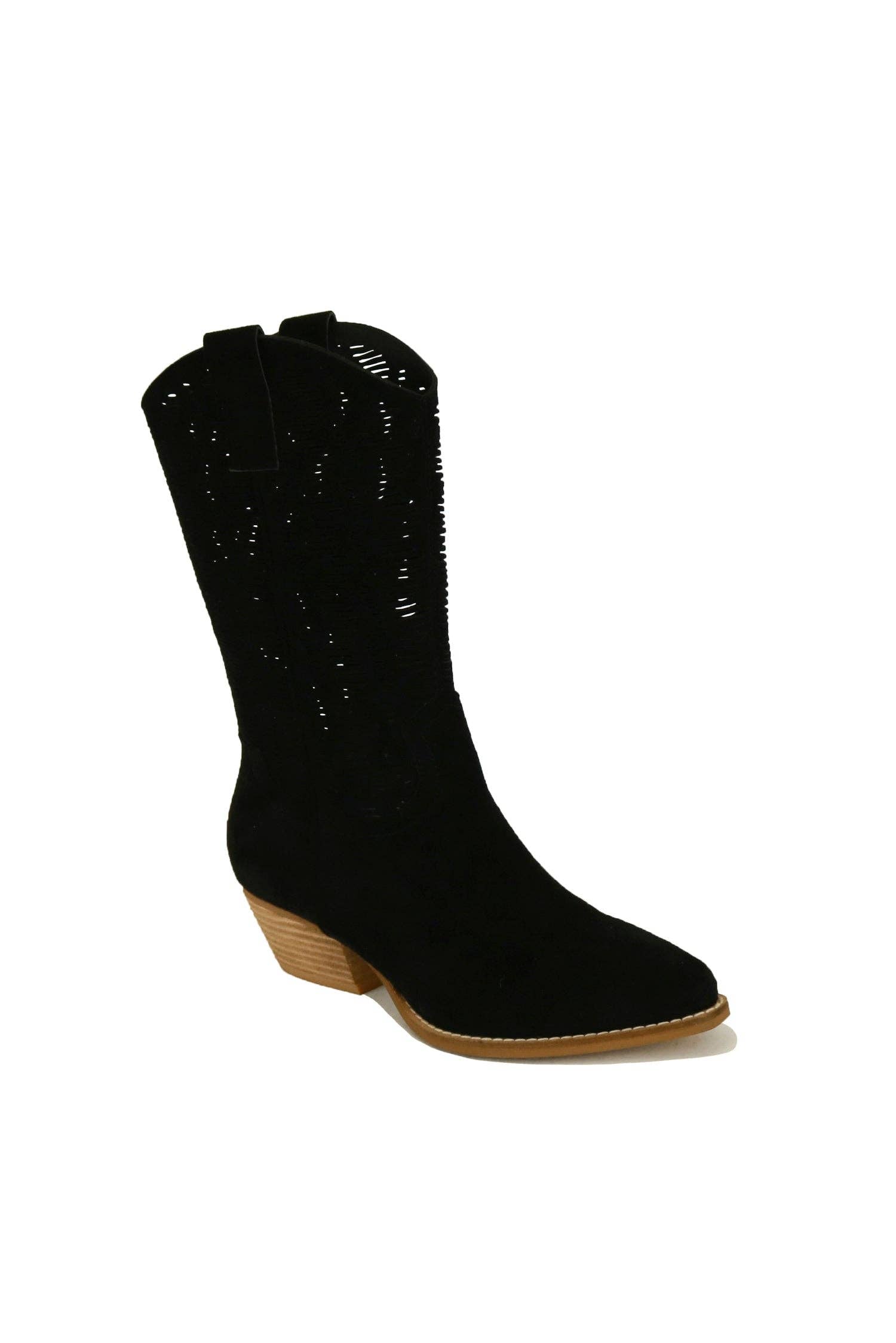 DALLAS-18 Laser-Cut Western Boot: Black / A RUN (12 Pairs) - Rural Haze