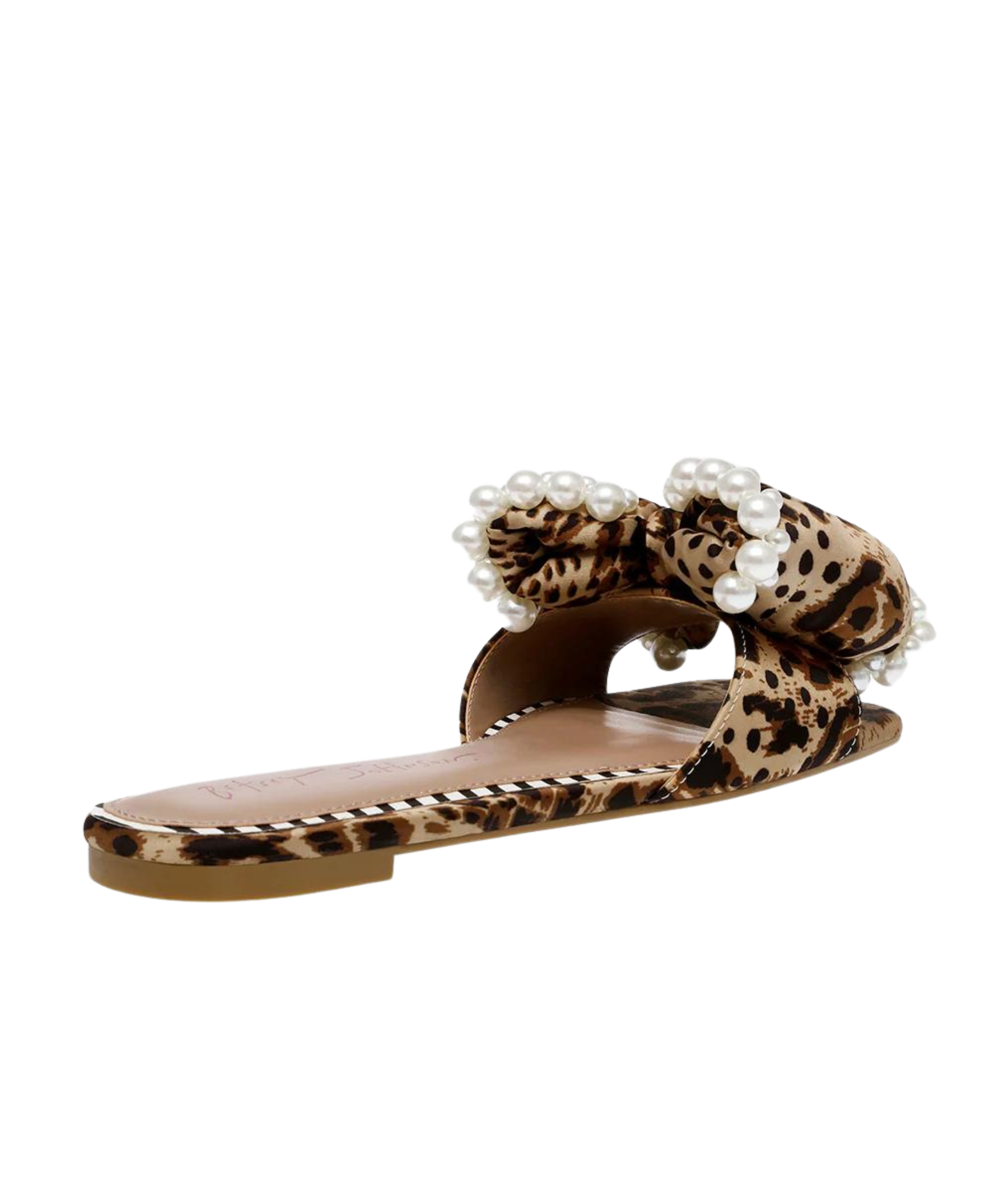 Liah Leopard Bow Sandals with Pearls