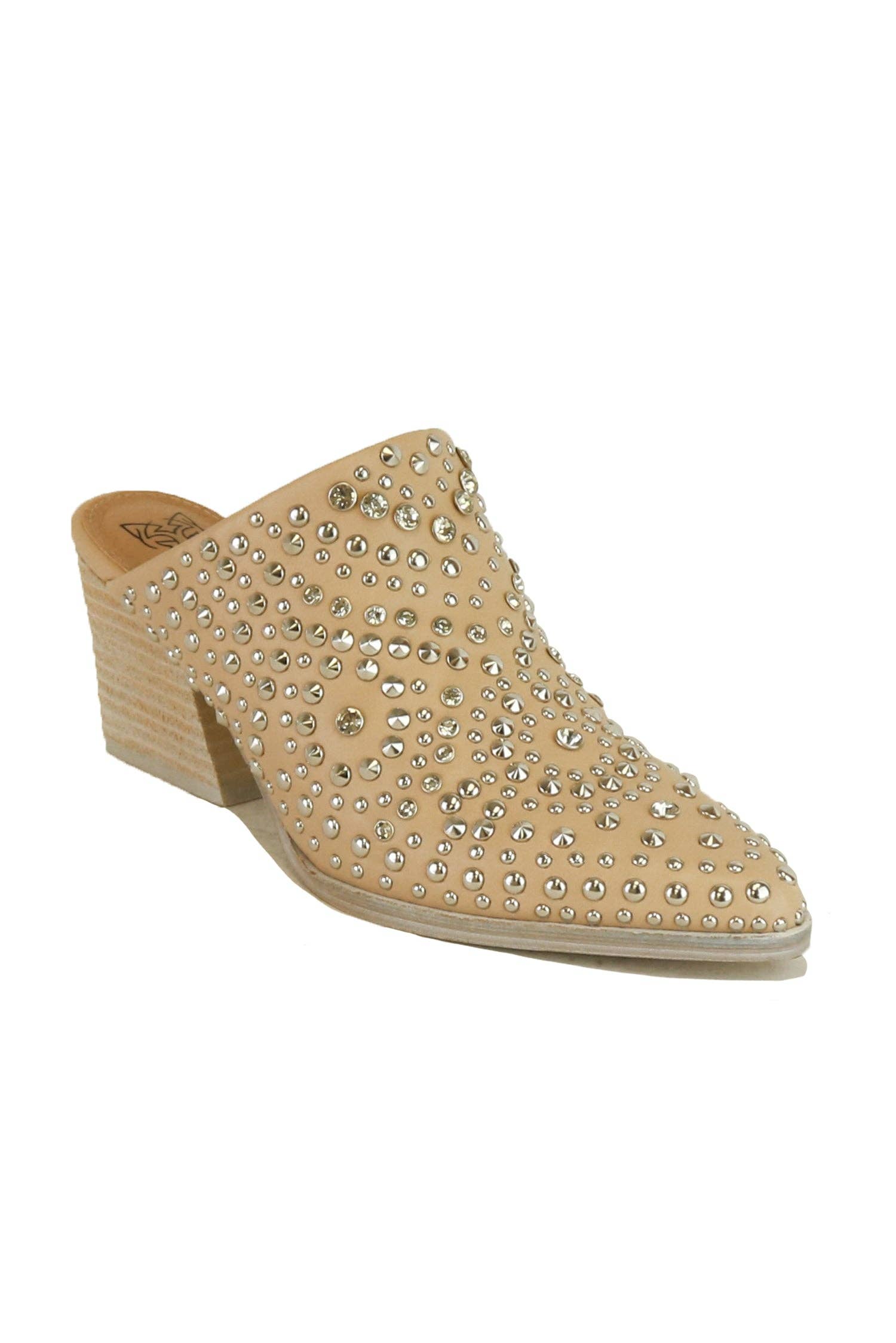 HAZEL-05 Studded Mule: Taupe / A RUN (12 Pairs) - Rural Haze