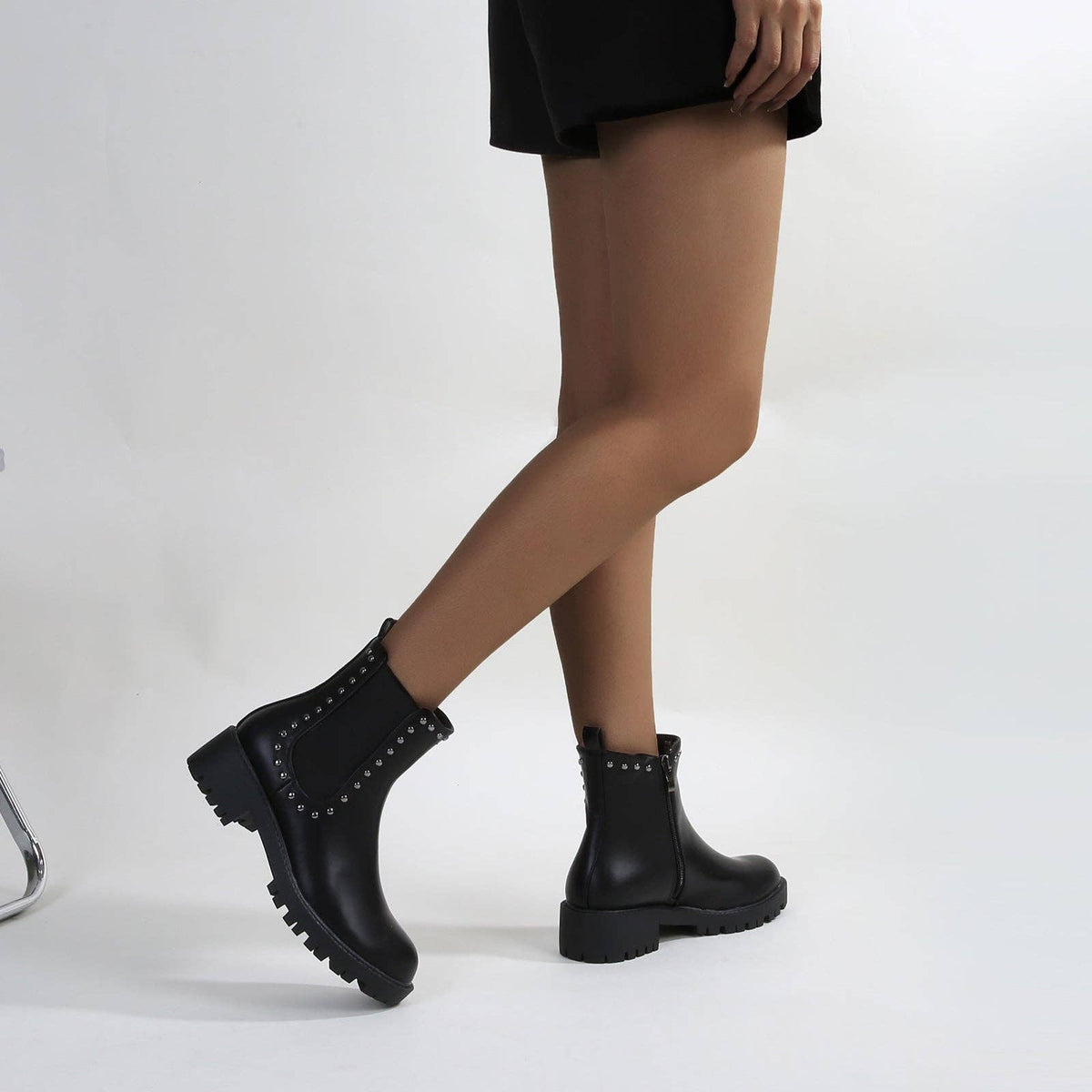 Kira Studded Boot in Black