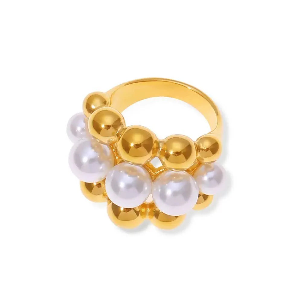 Gold Pearl Bubble Ring - Rural Haze