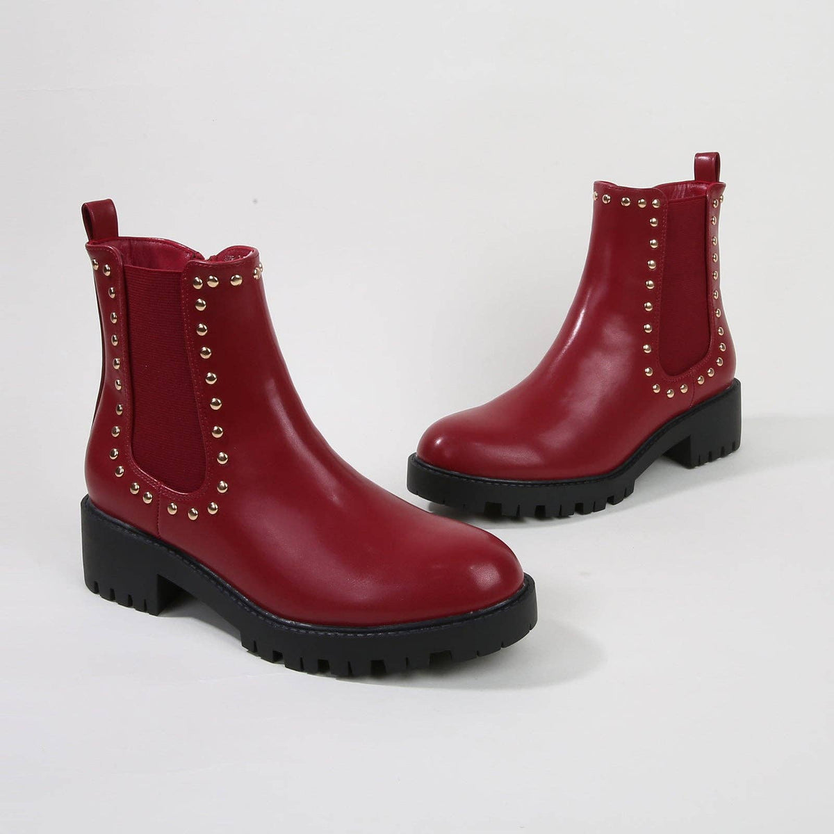 Kira Studded Boot in Burgundy