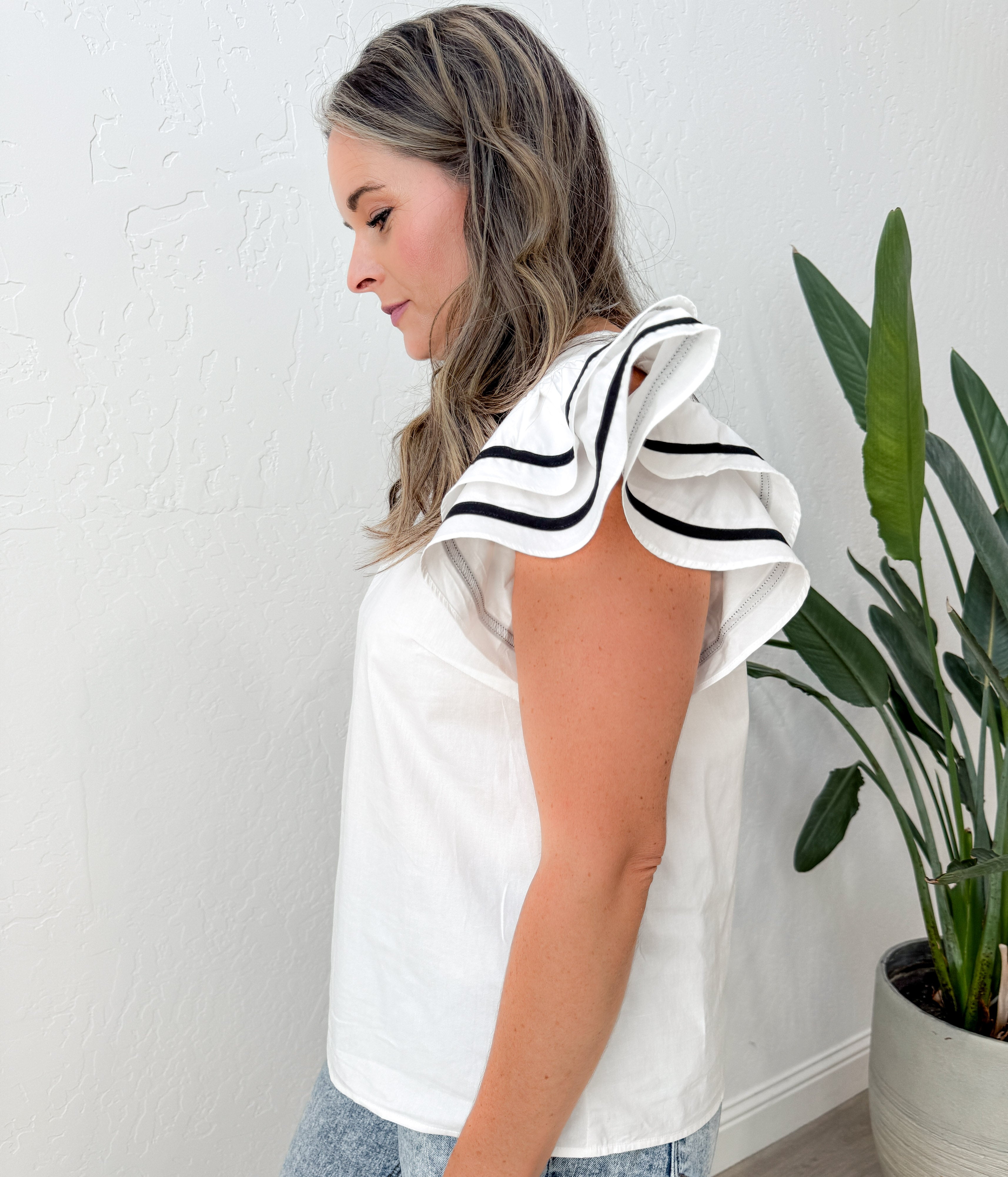 Black and White Layered Sleeve Top