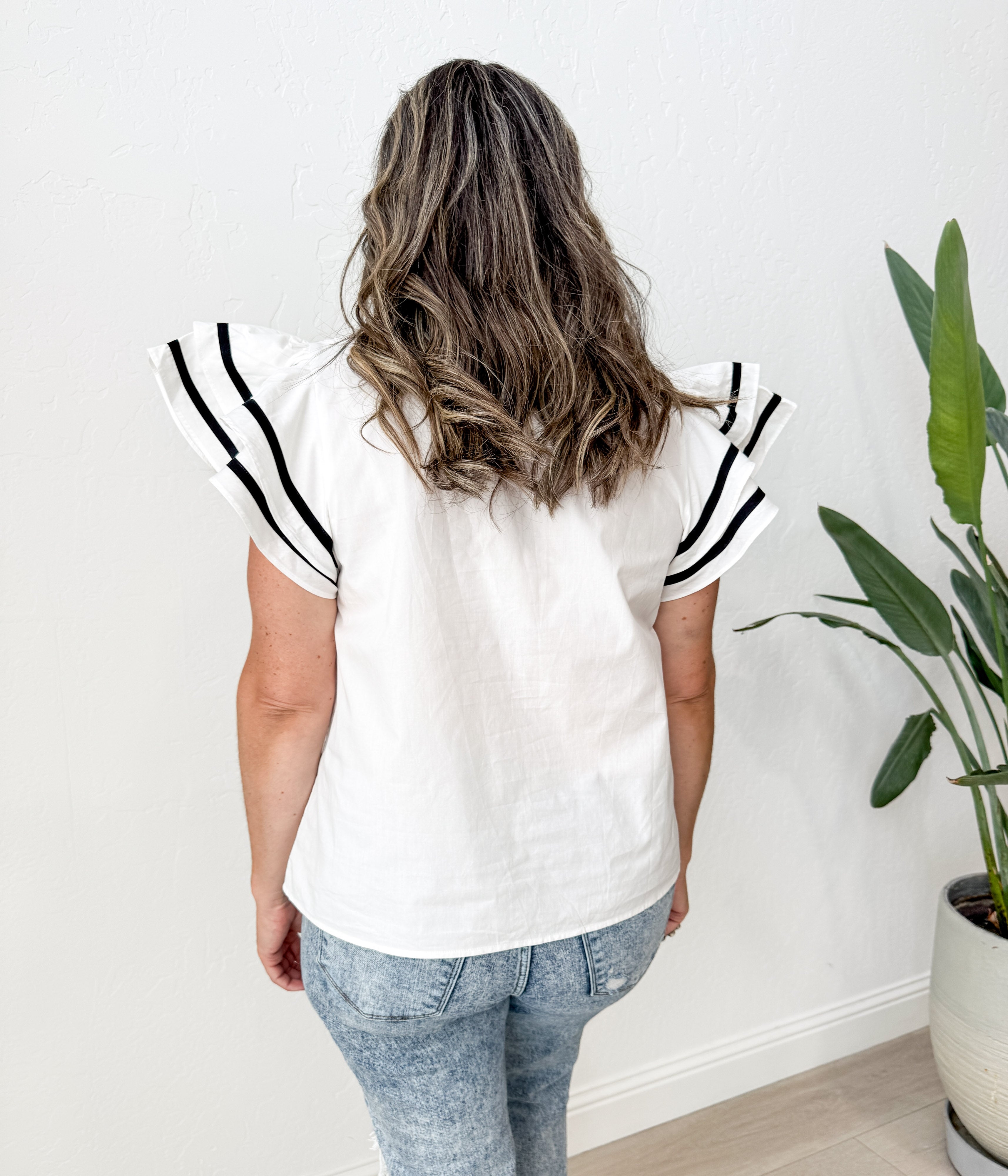 Black and White Layered Sleeve Top