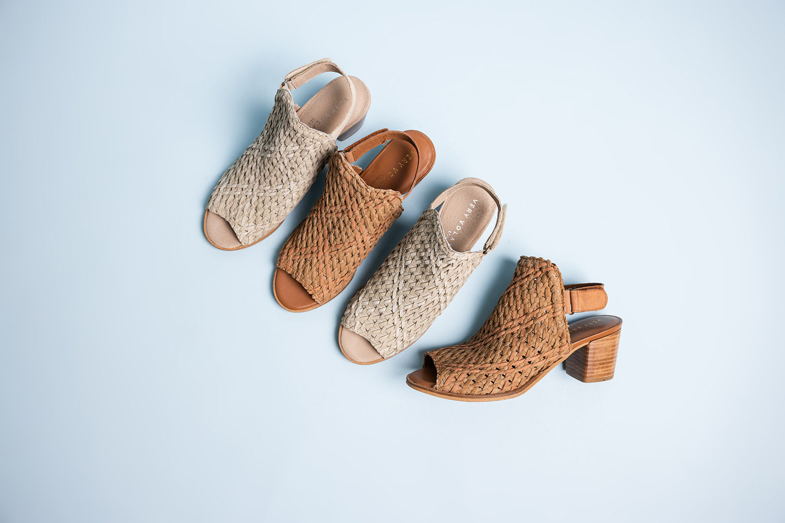 Brinkley Woven Leather Mules in Stone