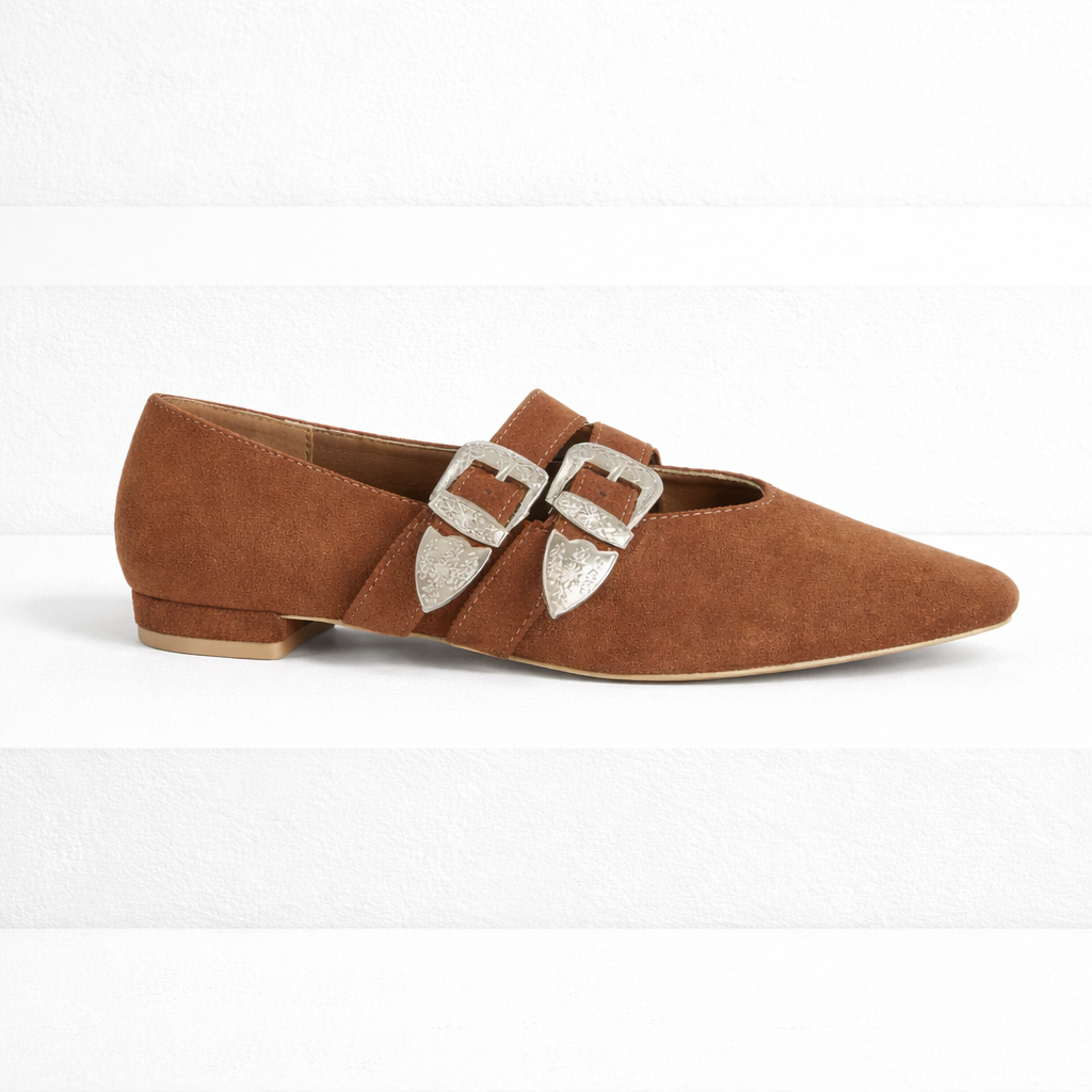 Marius Western Buckle Flats in Tobacco
