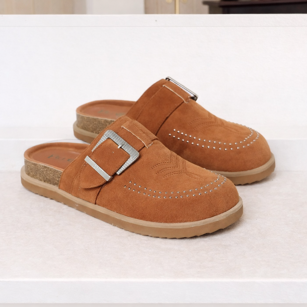 Josephine Western Mule in Tan