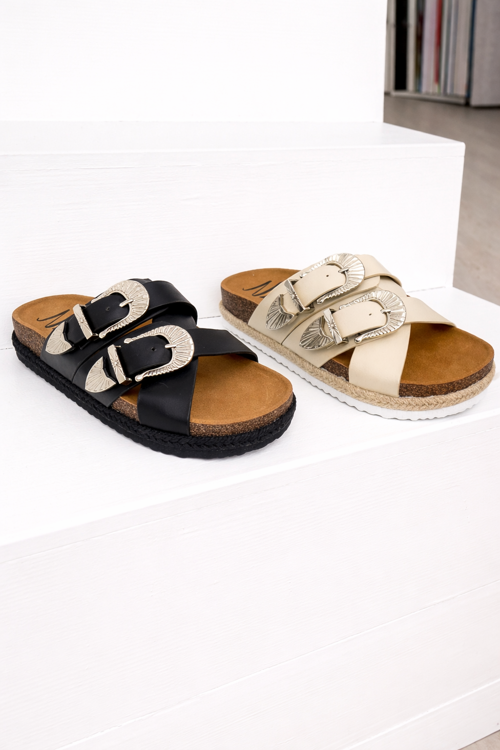 Iris Buckle Sandal in Black