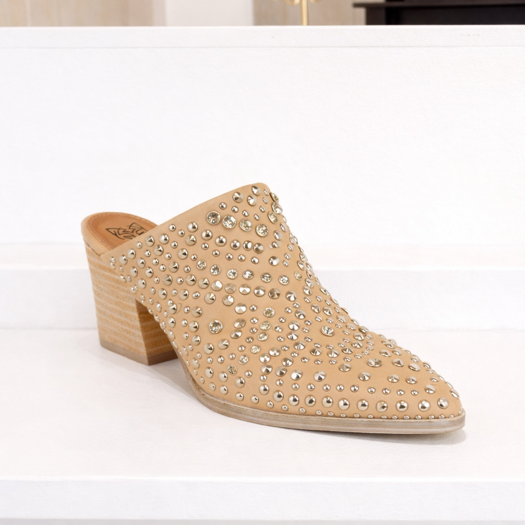 Hazel Studded Mule in Taupe