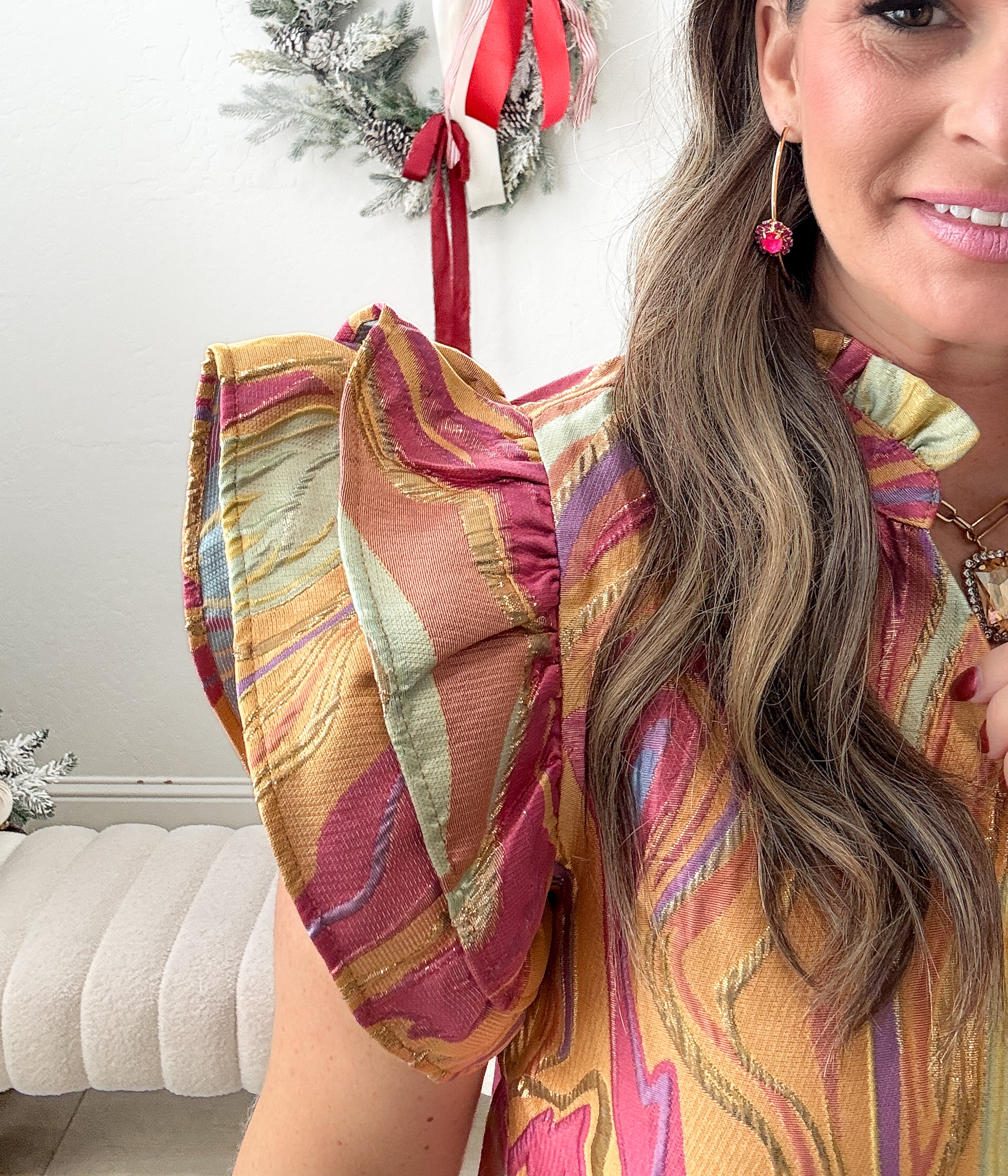 Golden Swirl Holiday Dress