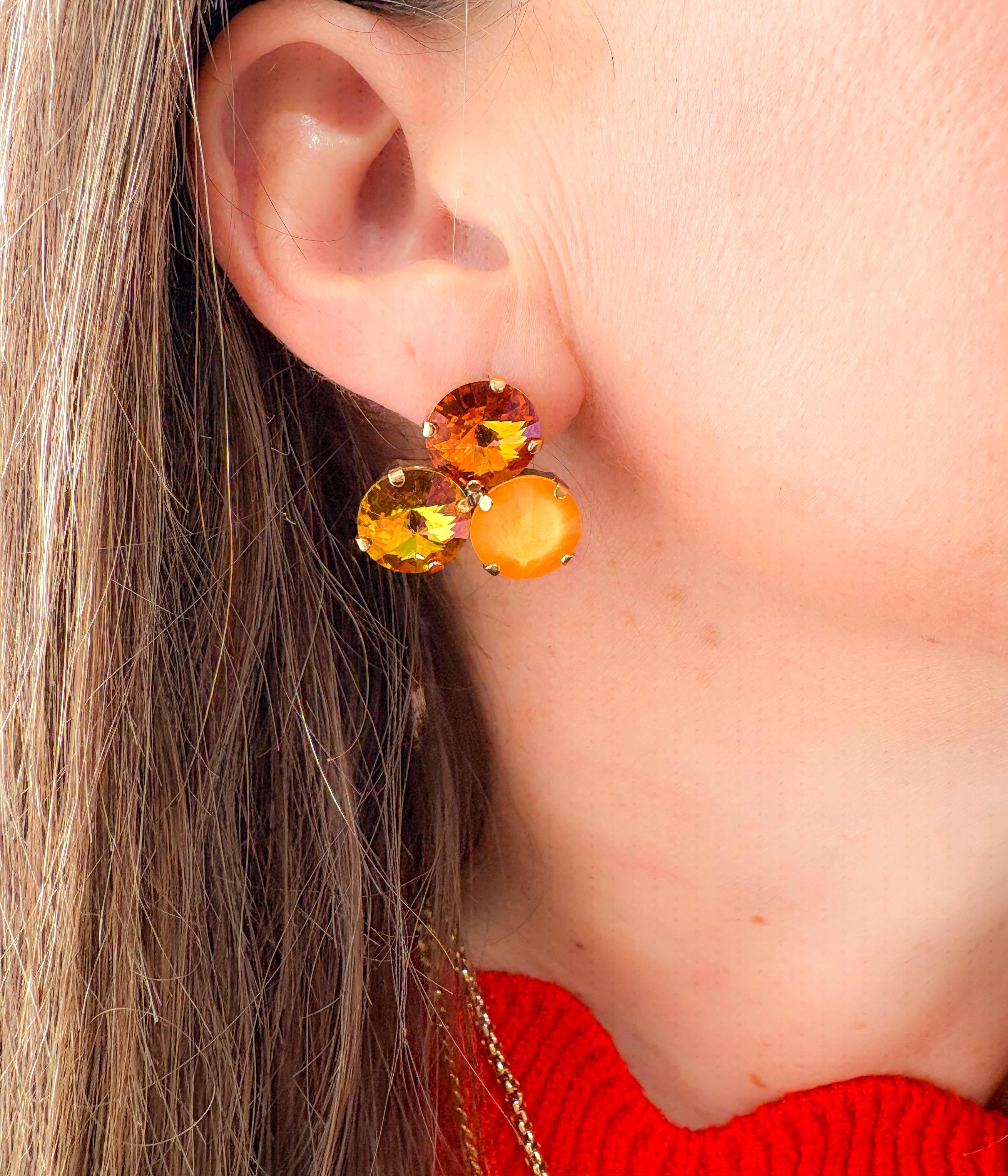 REYA EARRINGS IN MELON OPAL