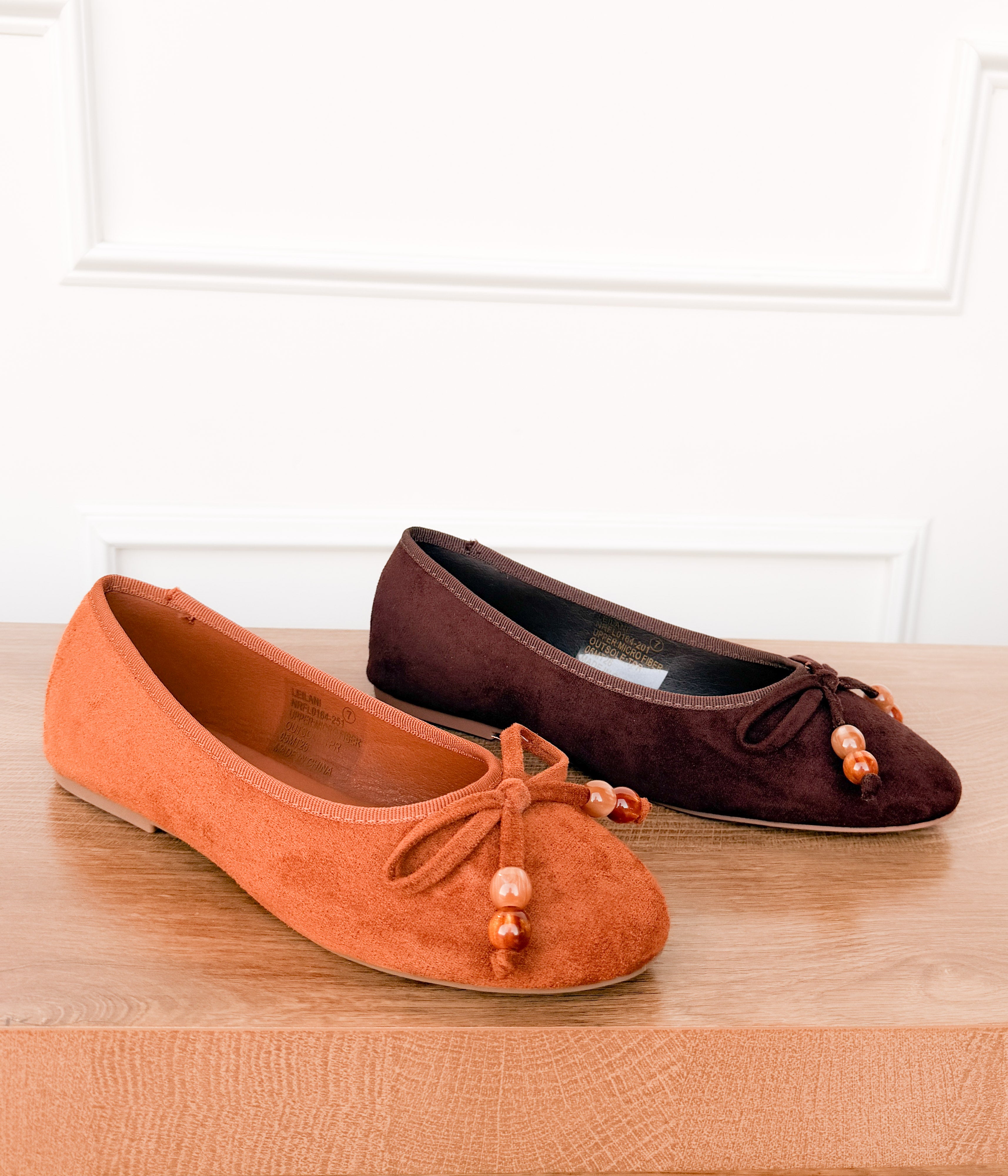 Leilani Beaded Ballet Flat in Chocolate