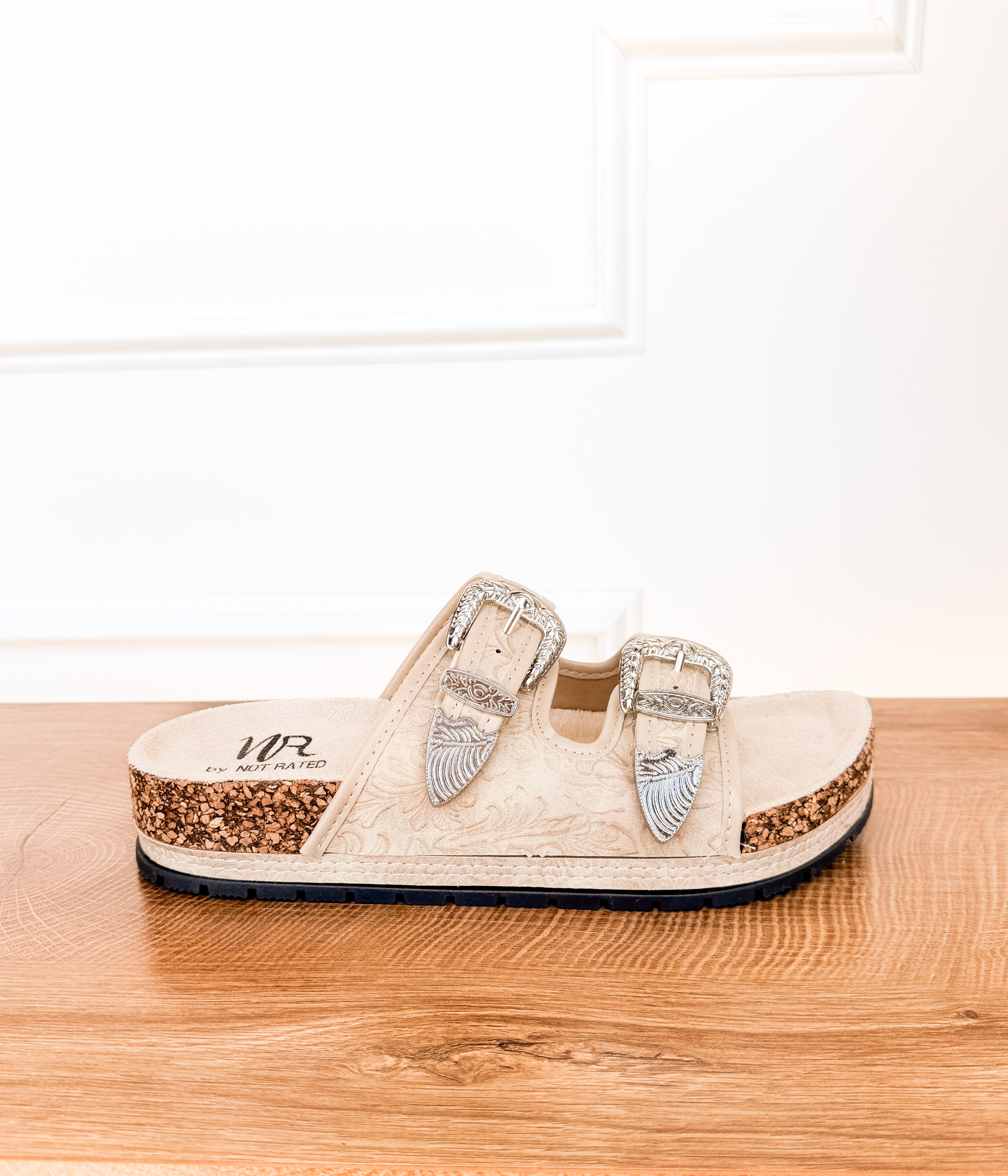 Morgana Western Sandal in Cream - Rural Haze