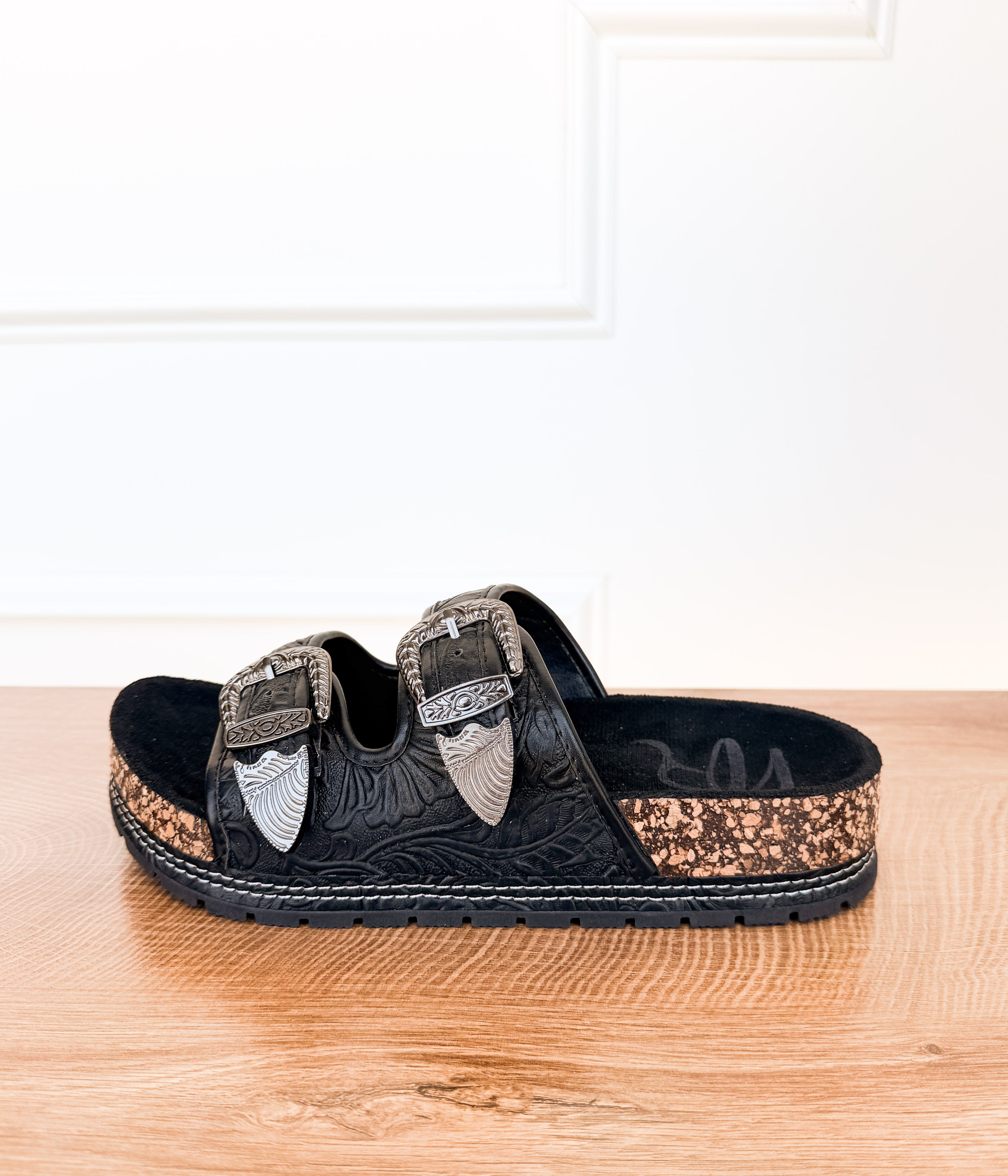 Morgana Western Sandal in Black - Rural Haze