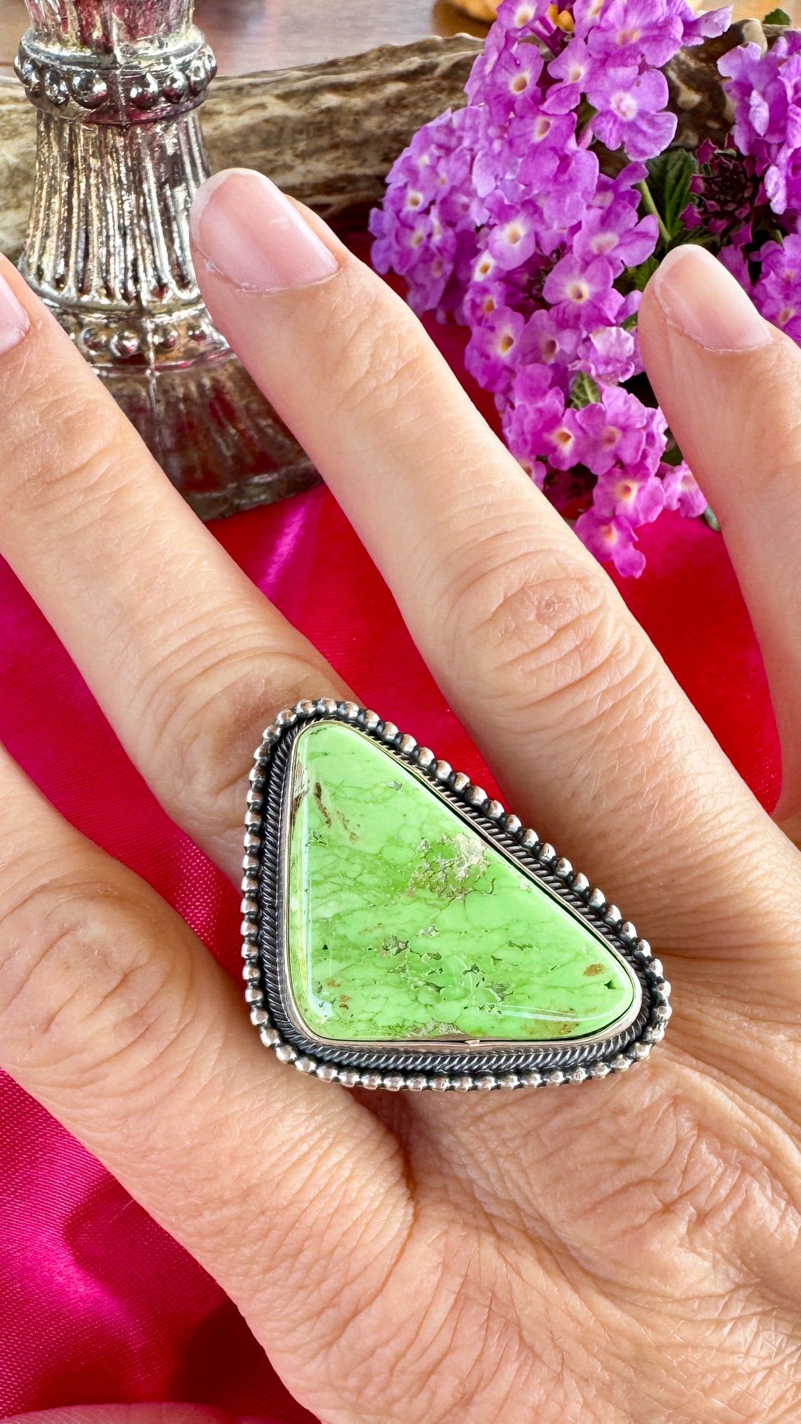 Gallup Authentic Green Gaspeite Ring