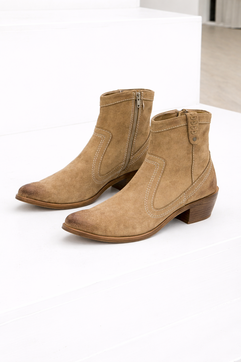 Smithy Suede Ankle Boot in Tan