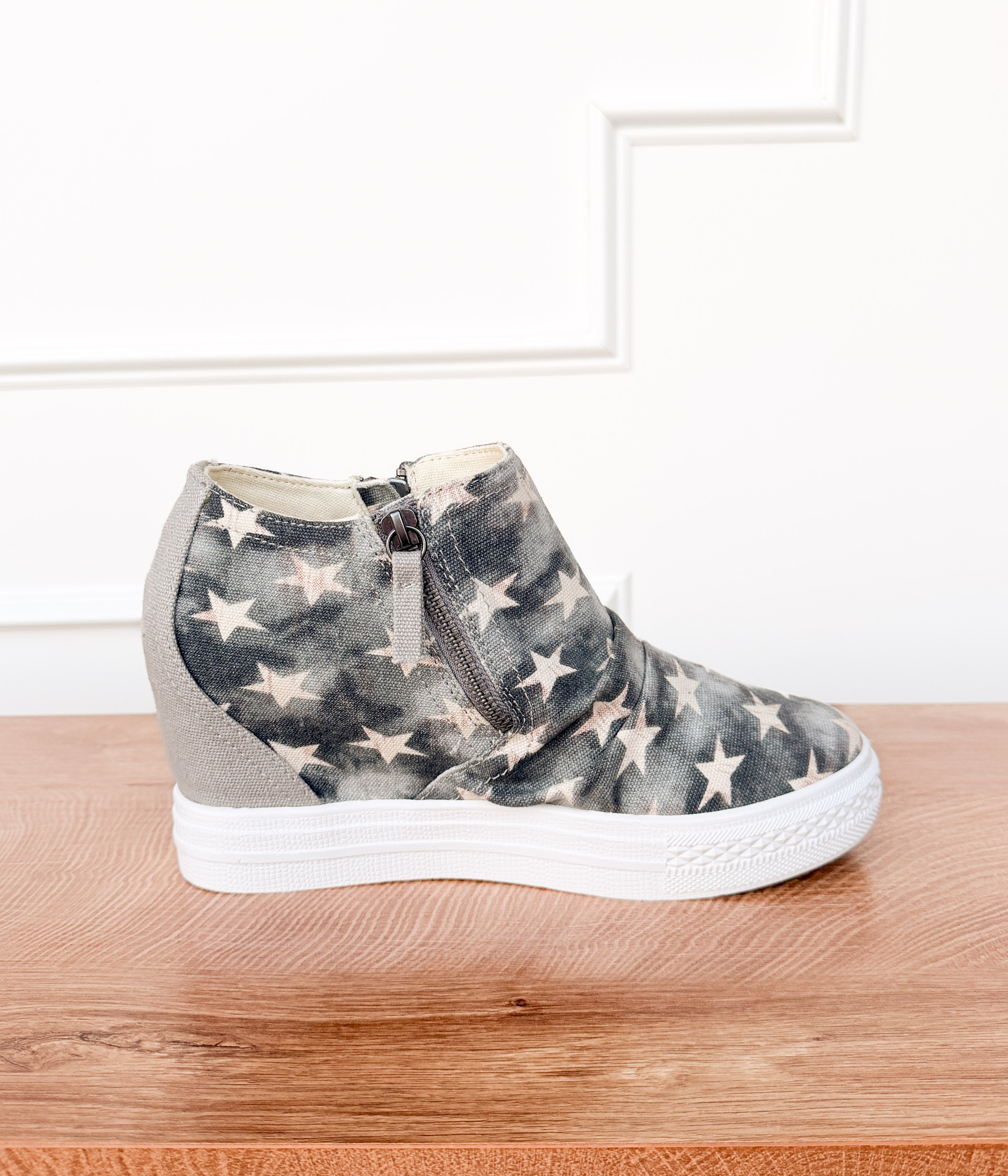Ari Sneaker Wedge in Denim - Rural Haze