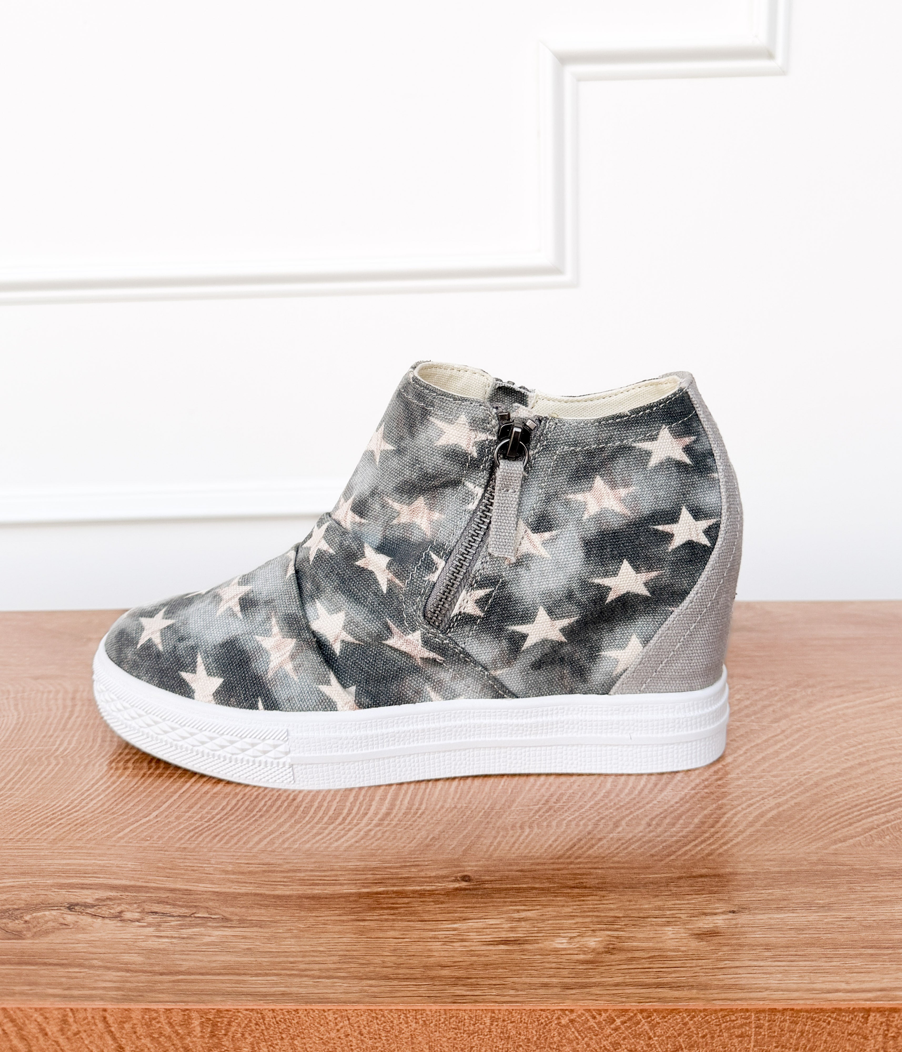 Ari Sneaker Wedge in Denim - Rural Haze