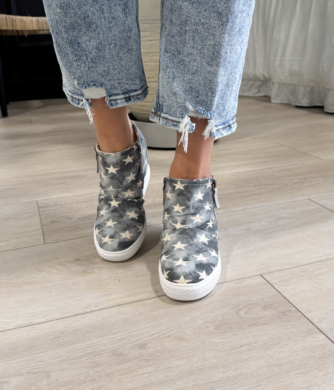 Ari Sneaker Wedge in Denim - Rural Haze