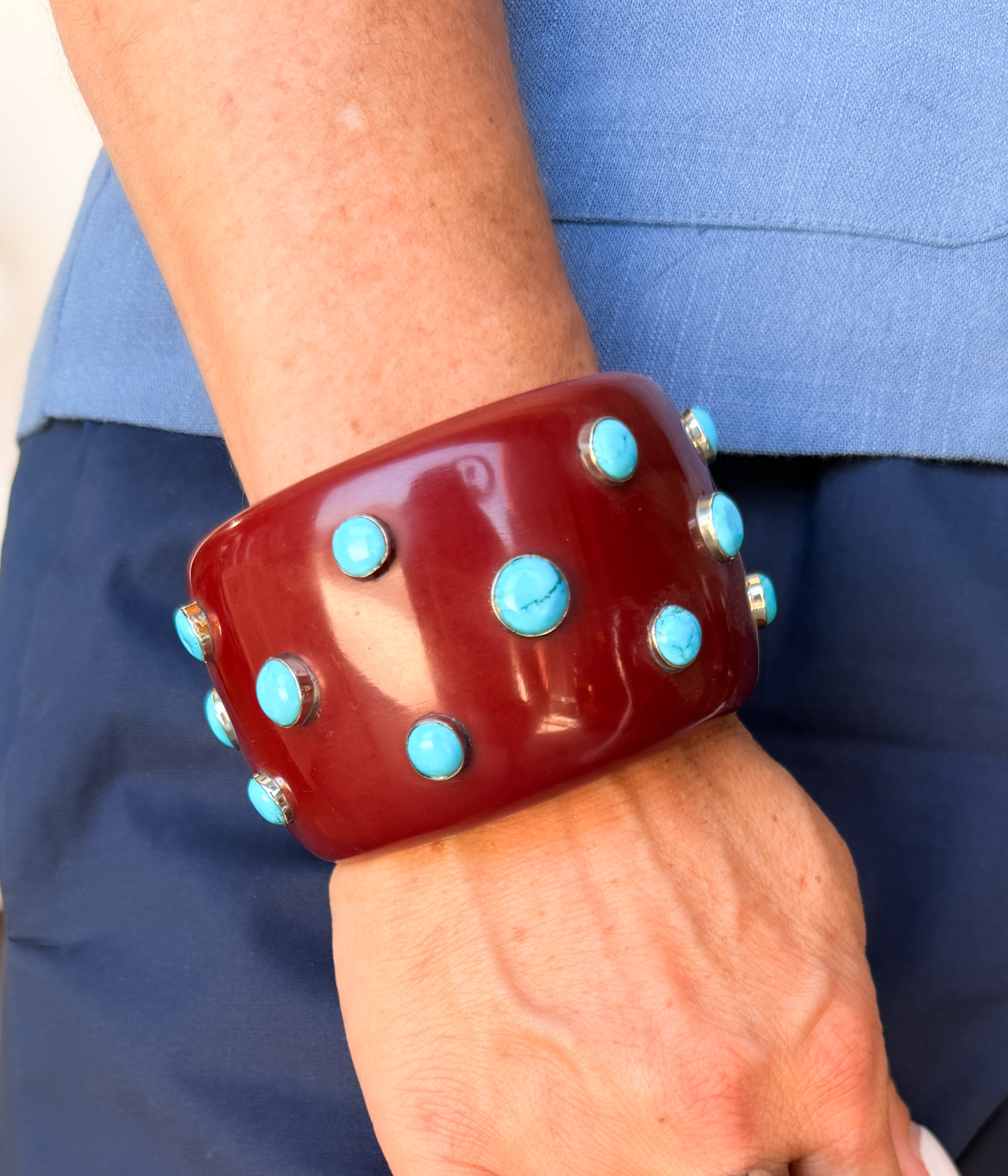Spotted Turquoise Bangles - Rural Haze