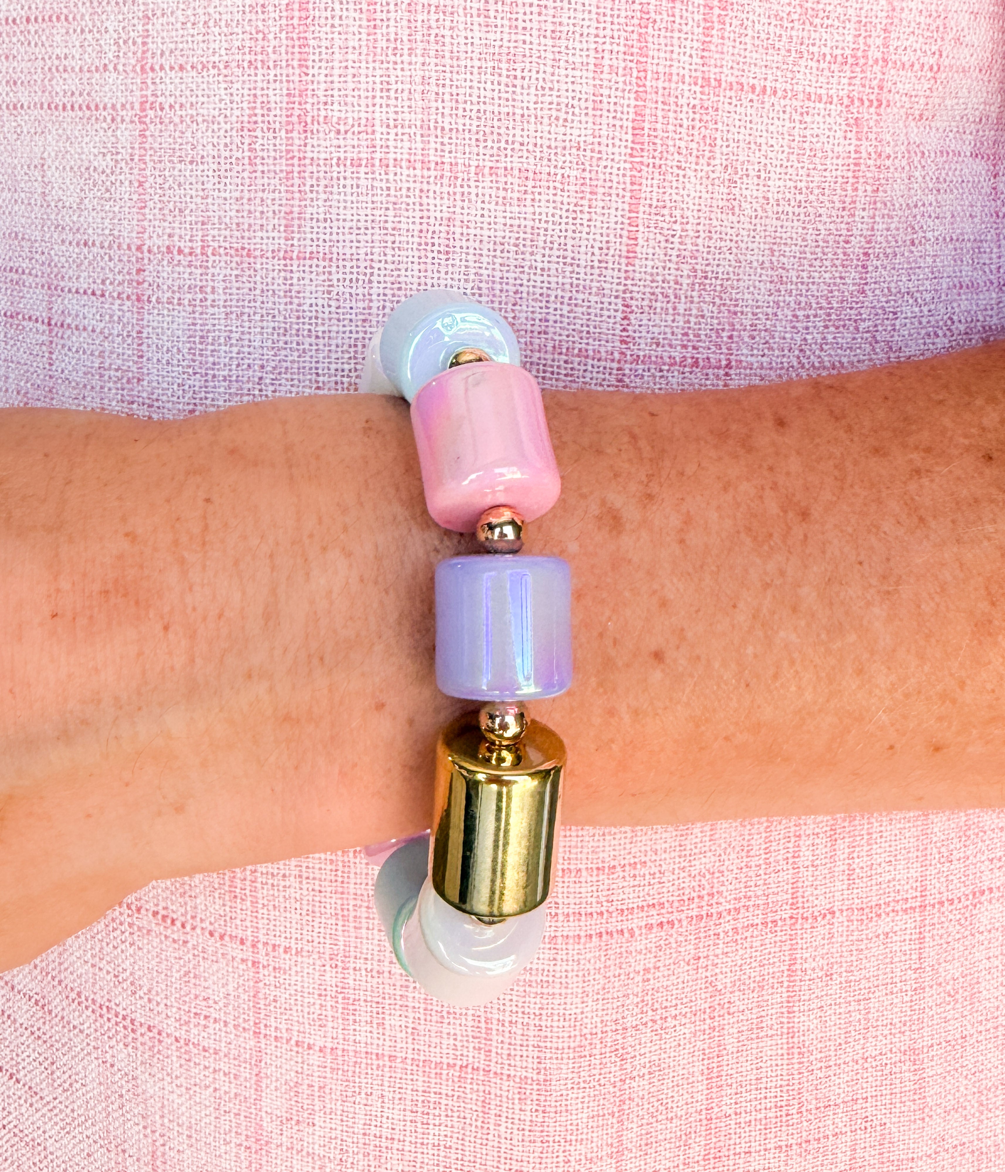 Pastel Chunky Beaded Bracelet