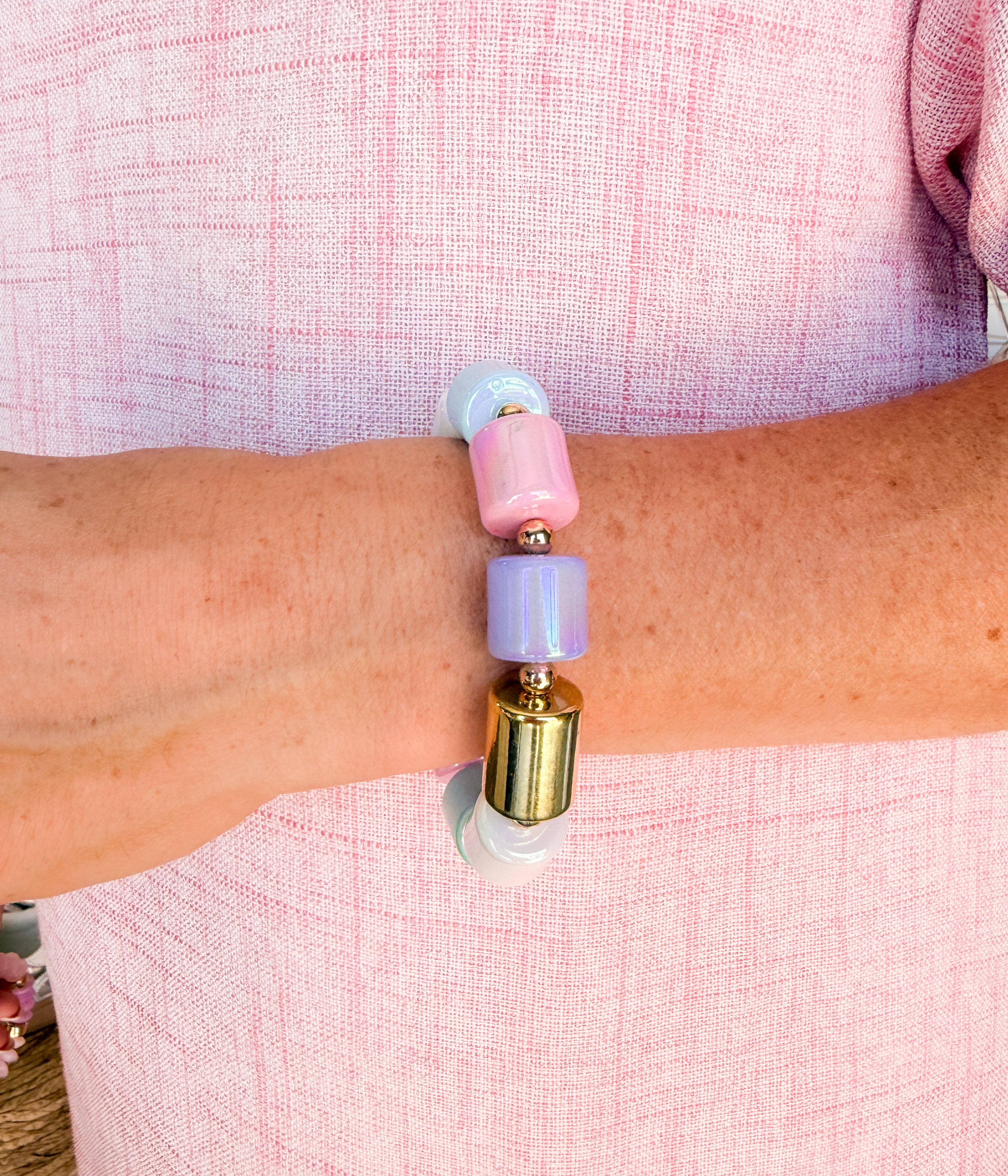 Pastel Chunky Beaded Bracelet