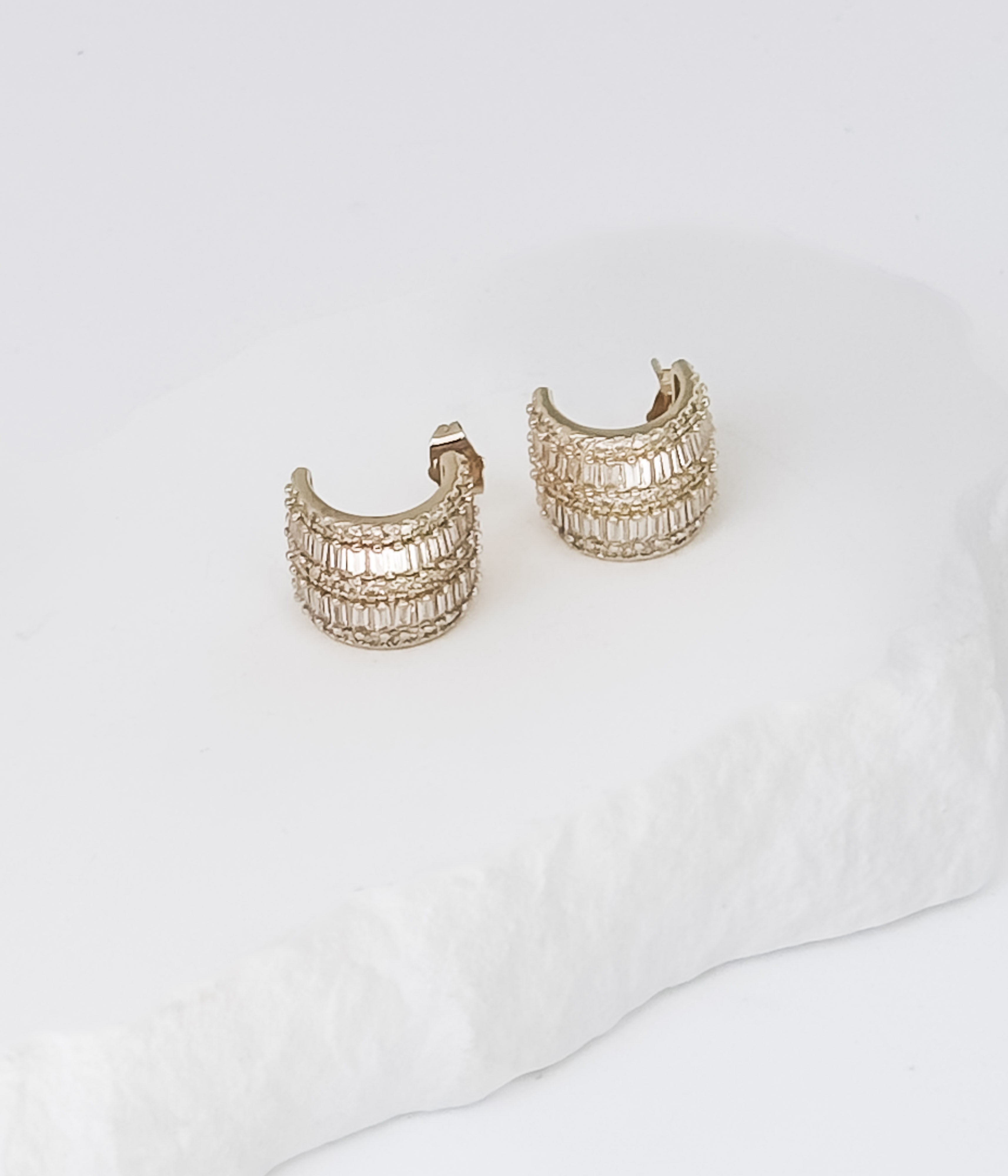 Gold Textured Hoop Earrings
